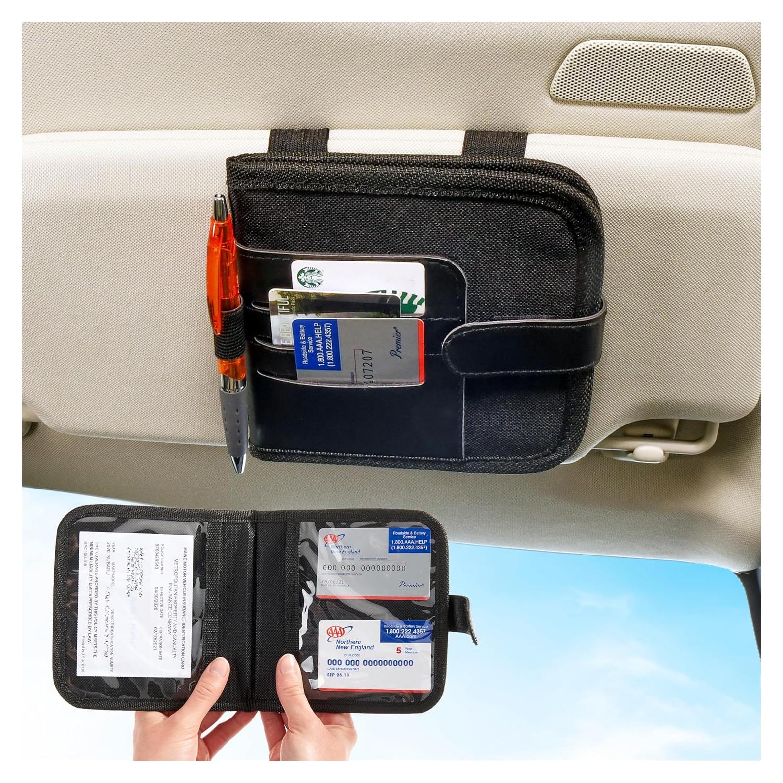 Organizador de Visera de Coche High Road con Bolsillos Transparentes