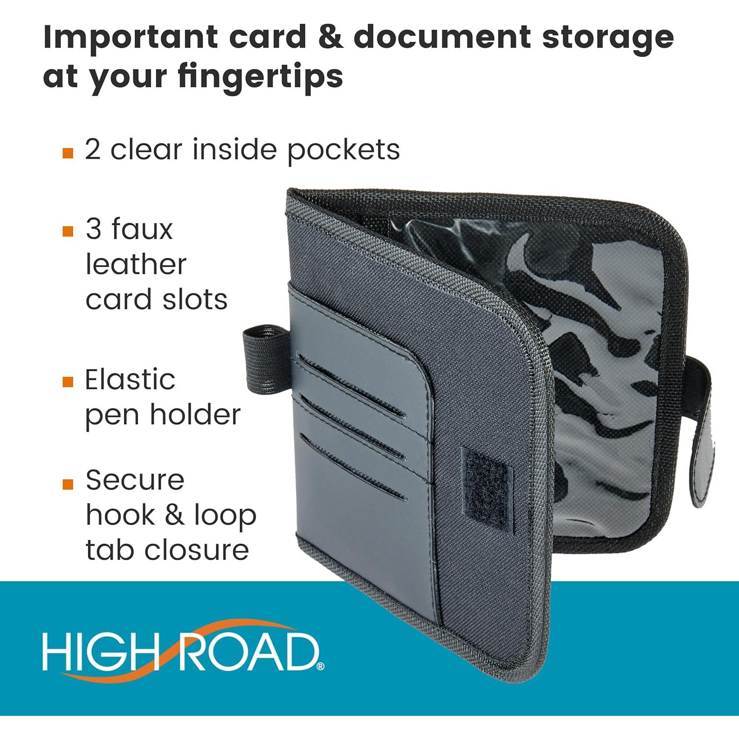 Organizador de Visera de Coche High Road con Bolsillos Transparentes