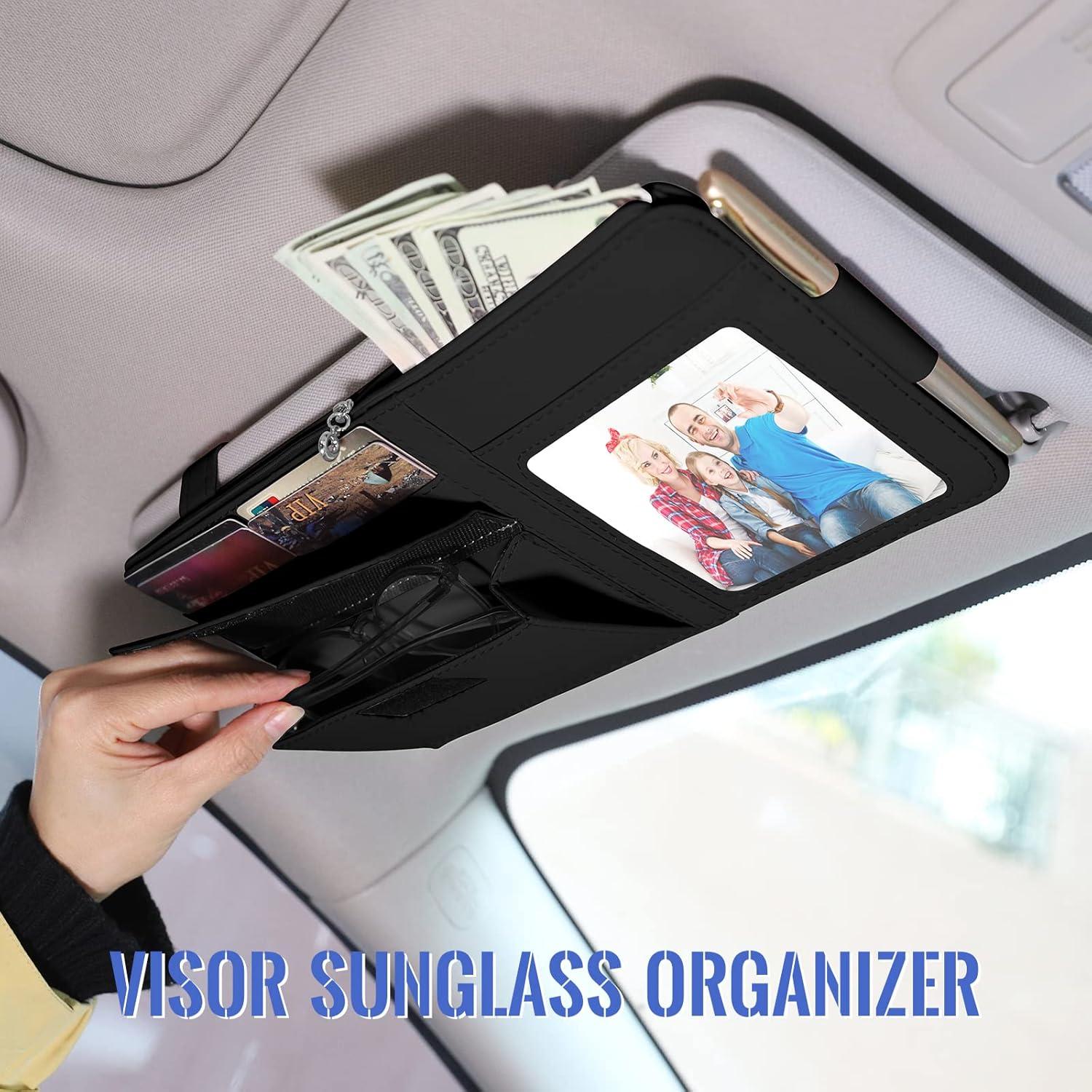 Organizador de Visera de Coche CharlesKeith con Marco de Fotos y Soporte para Gafas - Negro