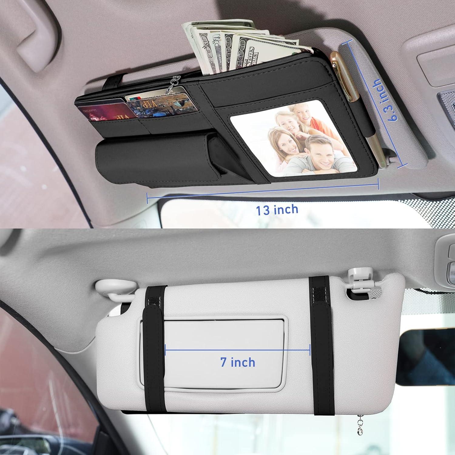 Organizador de Visera de Coche CharlesKeith con Marco de Fotos y Soporte para Gafas - Negro