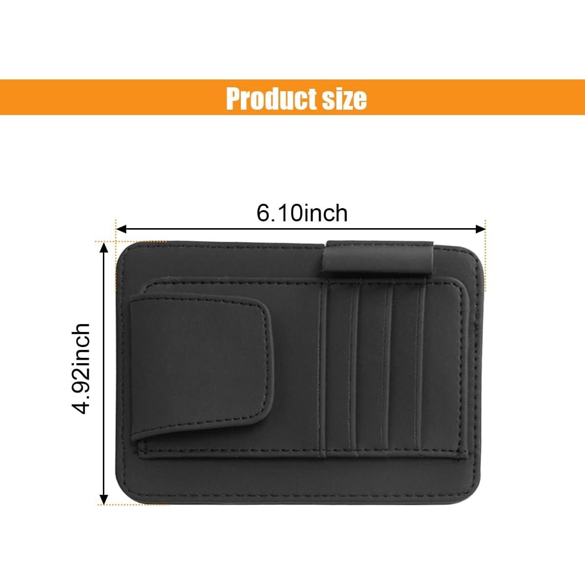 Organizador de Visera de Coche GLSOWEE en Cuero PU Negro