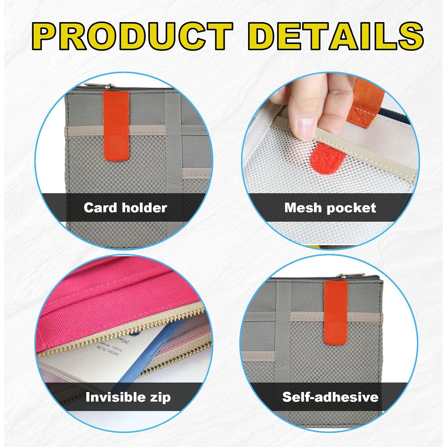 Organizador de Visera de Coche Povtii Gris Multi-Bolsillo