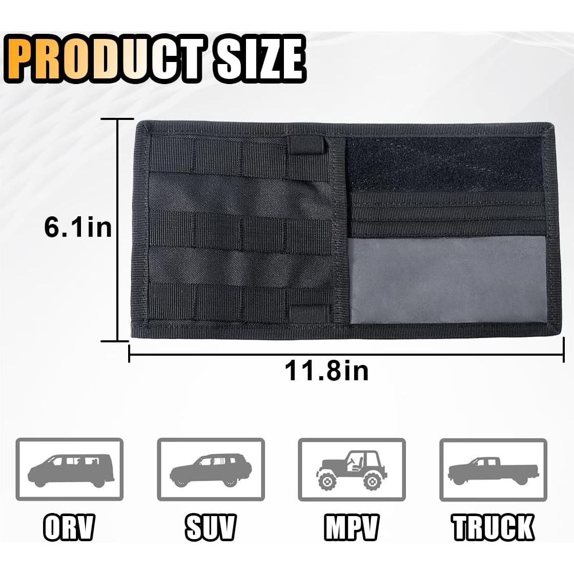 Organizador Táctico de Visera de Coche GLSOWEE Nylon 30x15.5cm