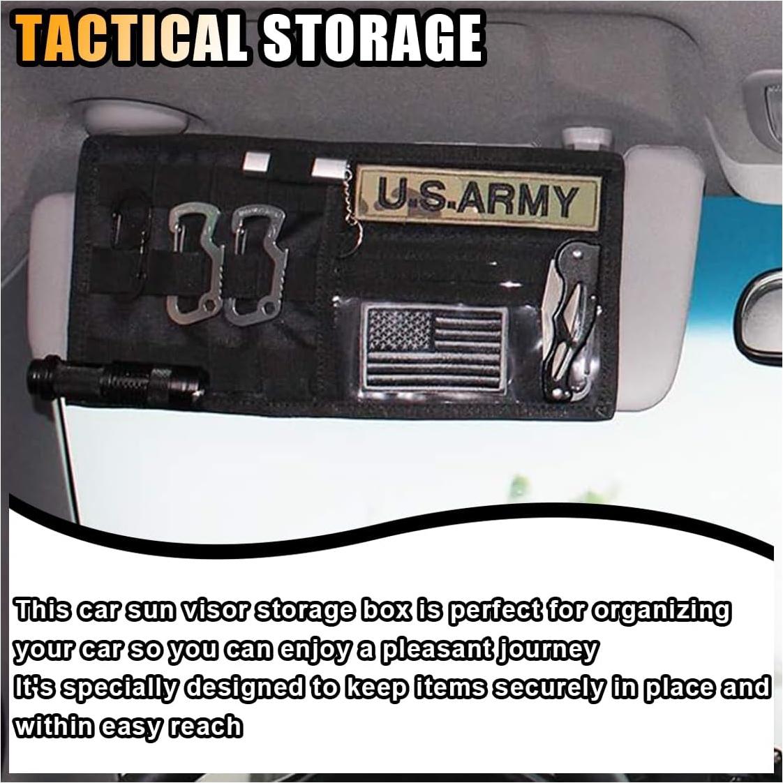 Organizador Táctico de Visera de Coche GLSOWEE Nylon 30x15.5cm