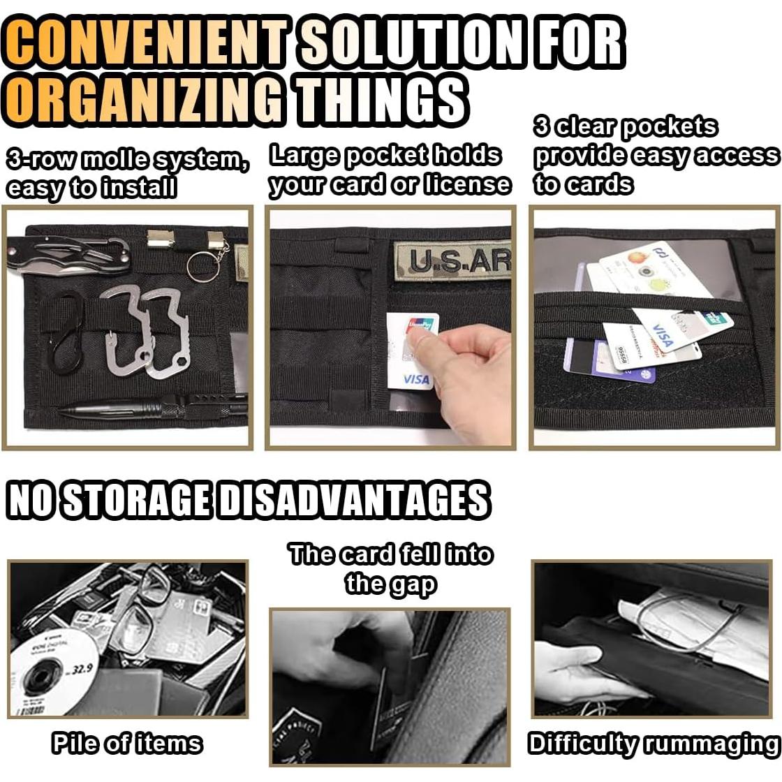 Organizador Táctico de Visera de Coche GLSOWEE Nylon 30x15.5cm