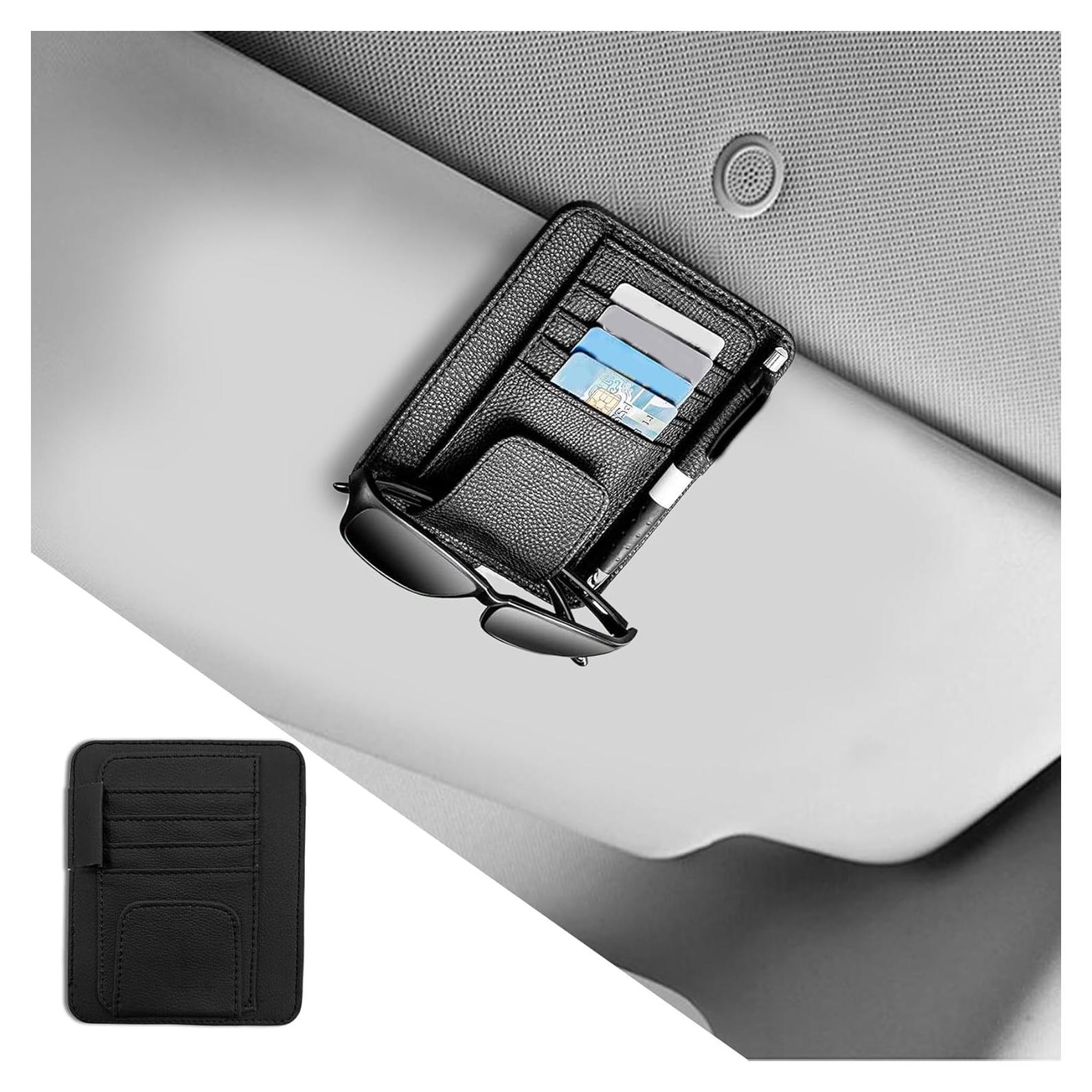 Organizador de Visera de Coche Tecledsn Negro PU 15.5x13 cm