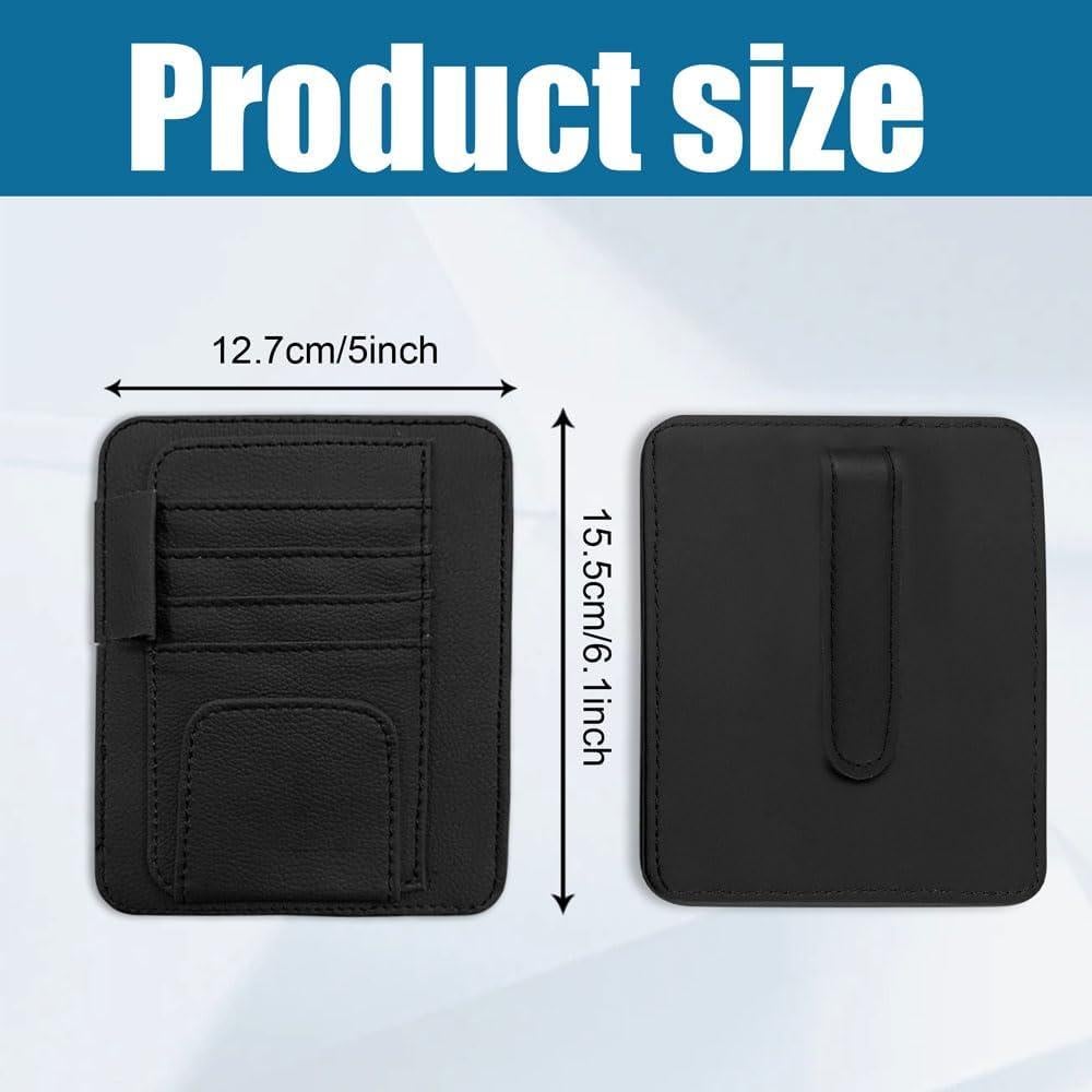 Organizador de Visera de Coche Tecledsn Negro PU 15.5x13 cm