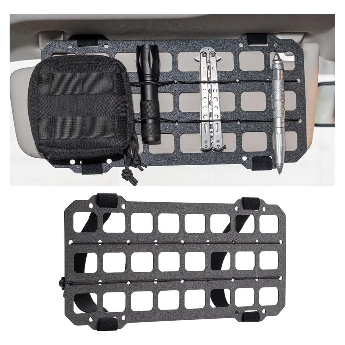 Organizador de Visera Solar Táctico SMILFUY Panel MOLLE 32x15cm