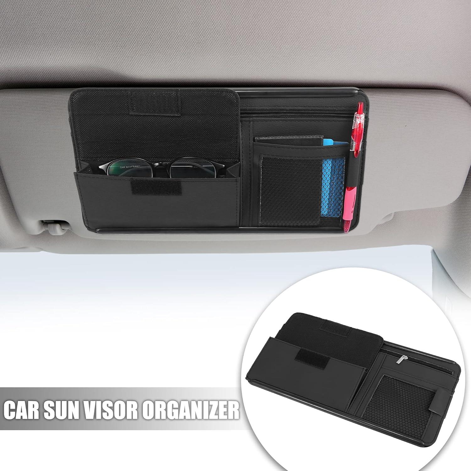 Organizador de Visera Solar X AUTOHAUX para Automóvil Negro