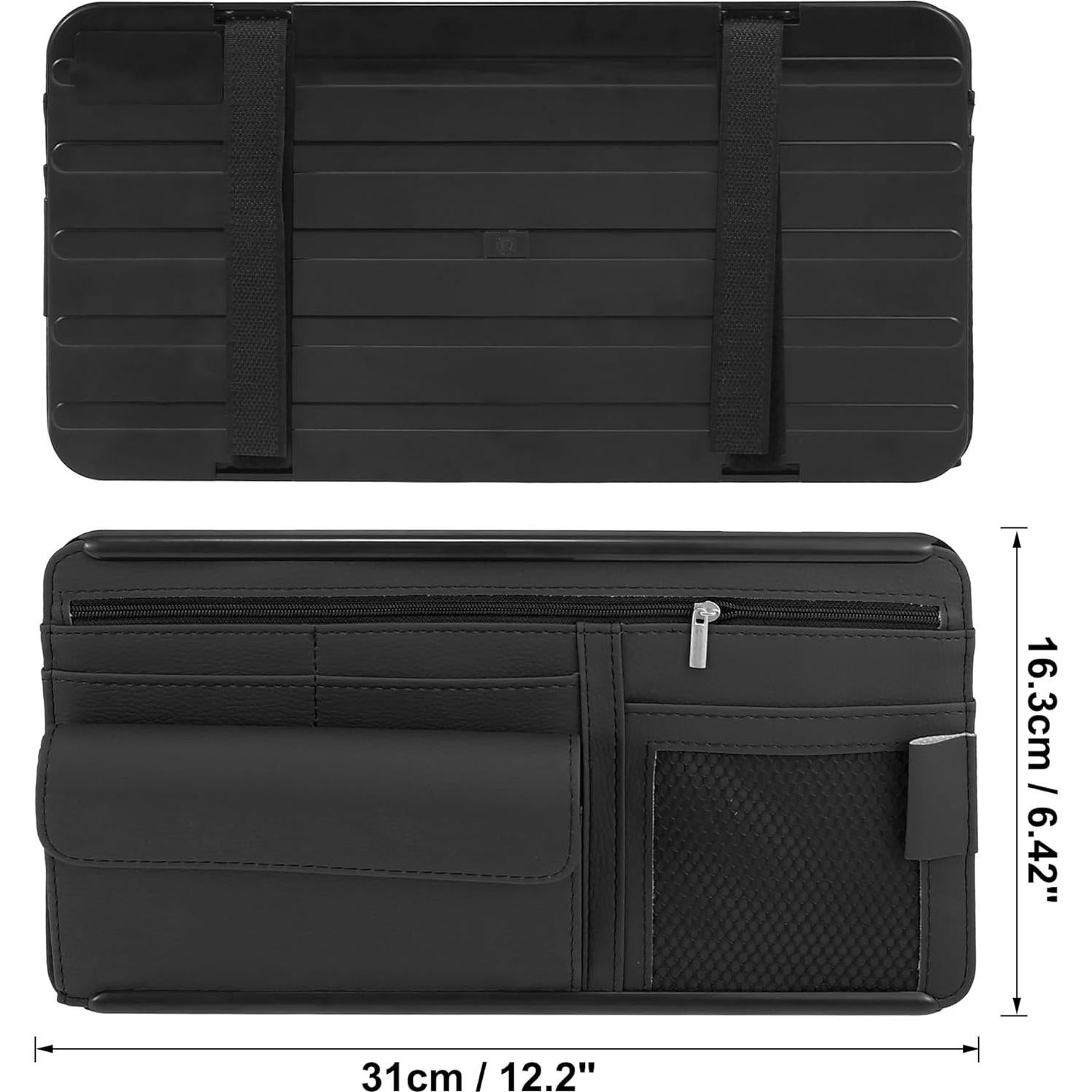 Organizador de Visera Solar X AUTOHAUX para Automóvil Negro