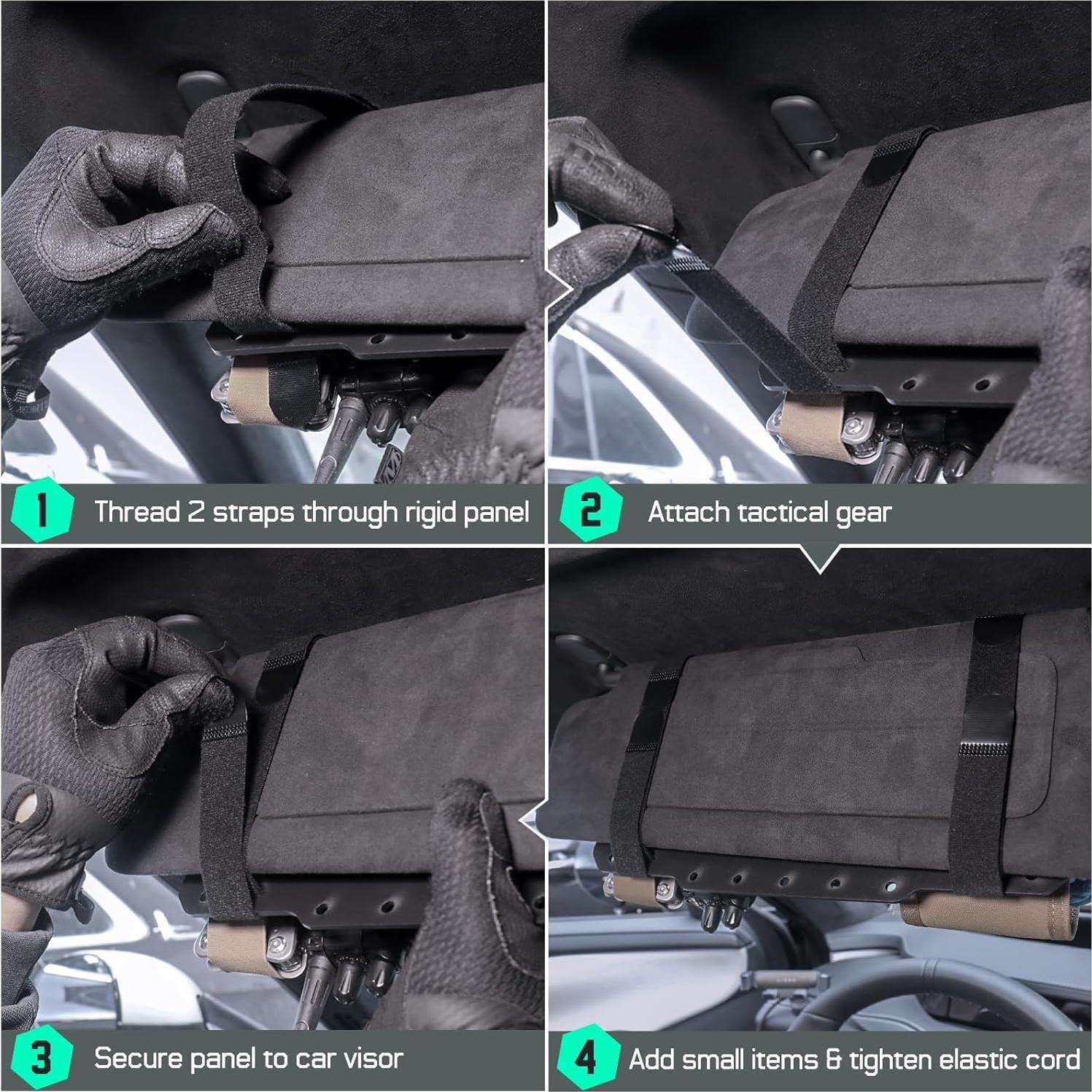 Organizador de Visera de Coche LIVANS Molle Rígido 30.5x16cm