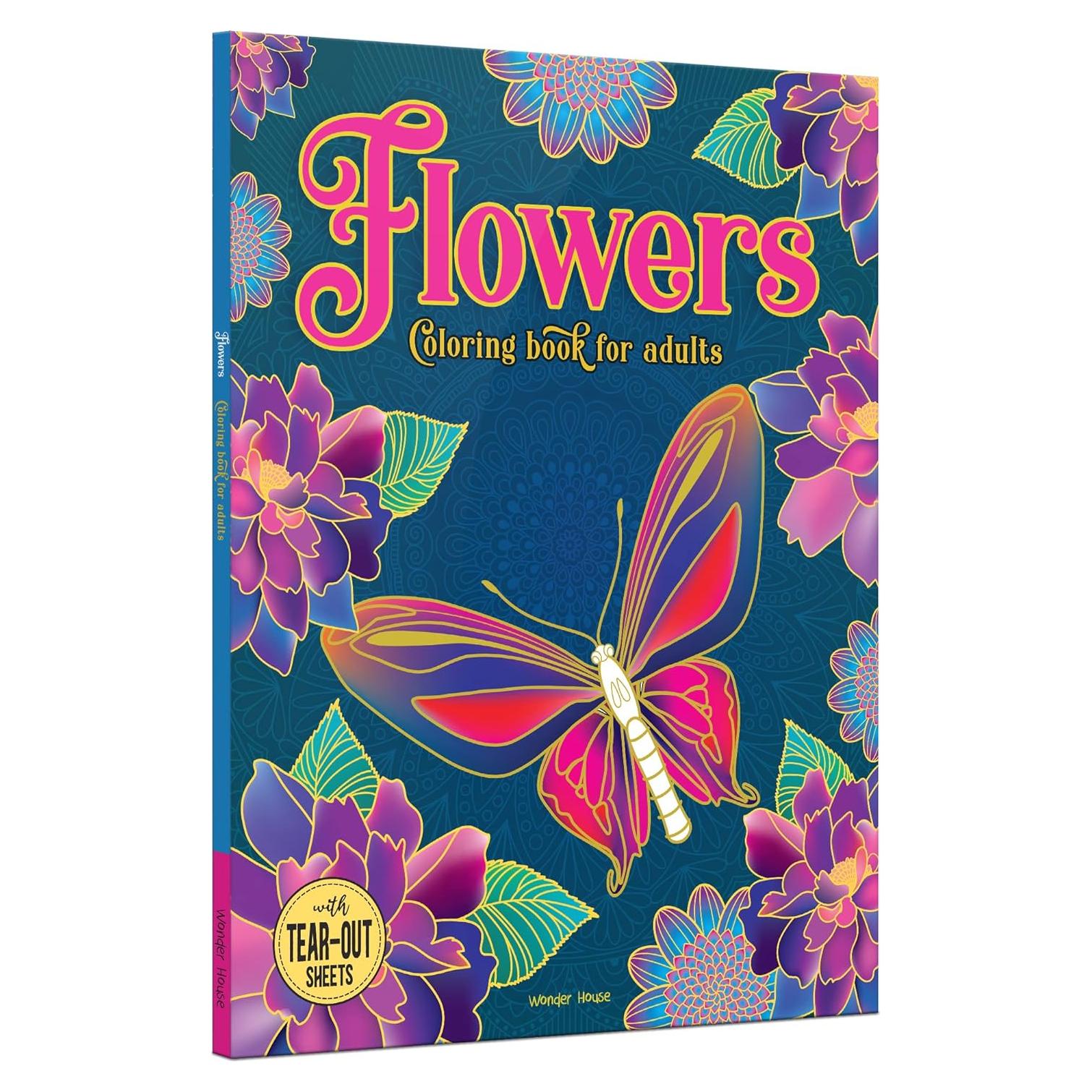 Flowers: Coloring Book For Adults