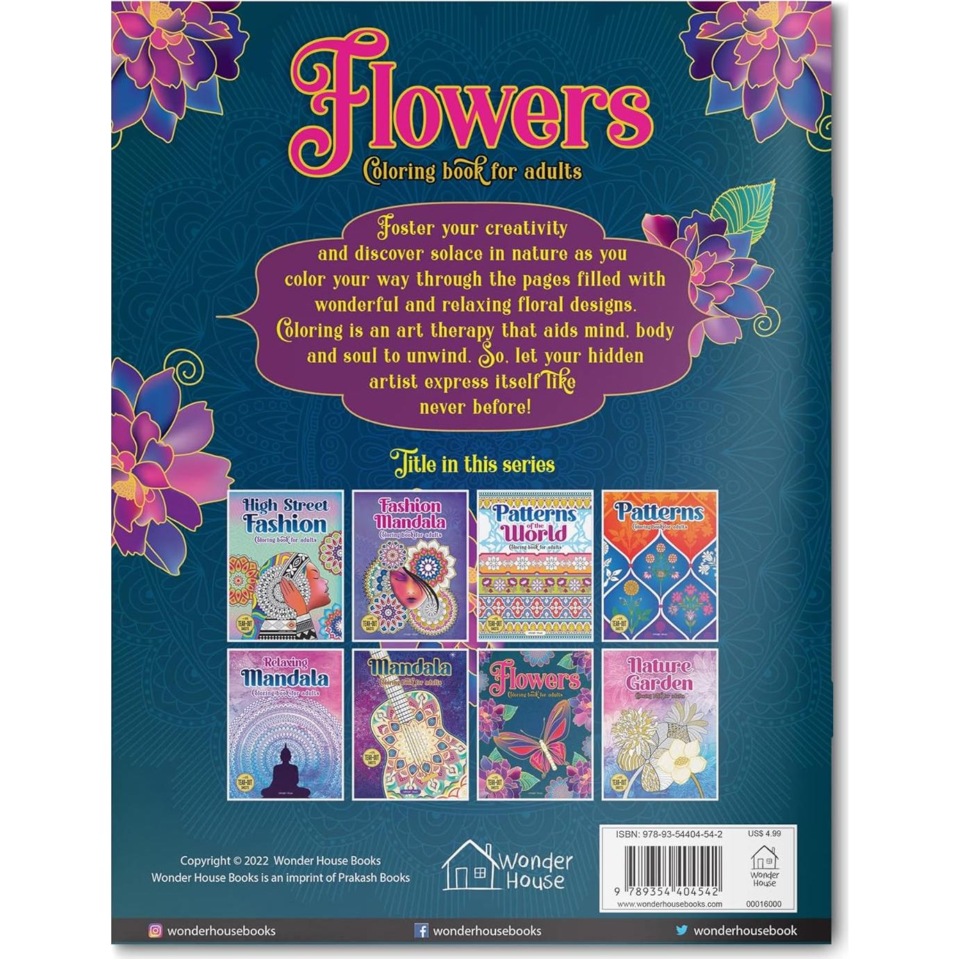 Flowers: Coloring Book For Adults