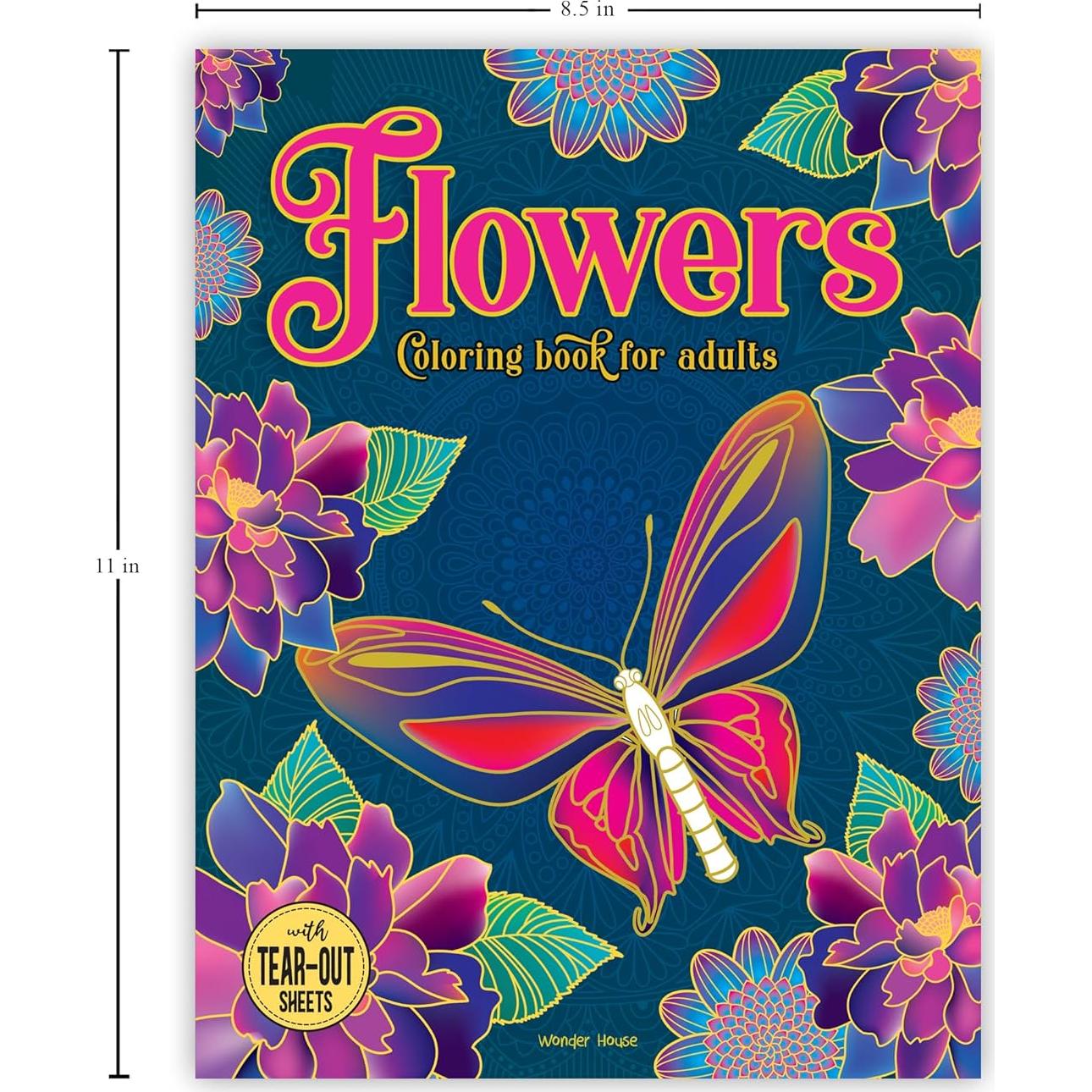 Flowers: Coloring Book For Adults