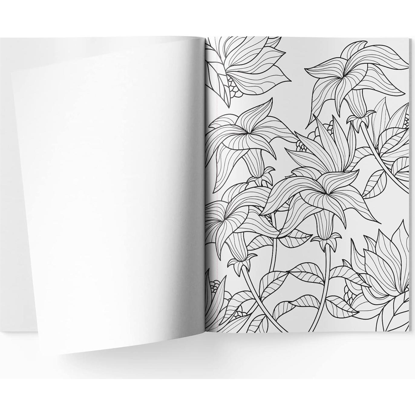Flowers: Coloring Book For Adults