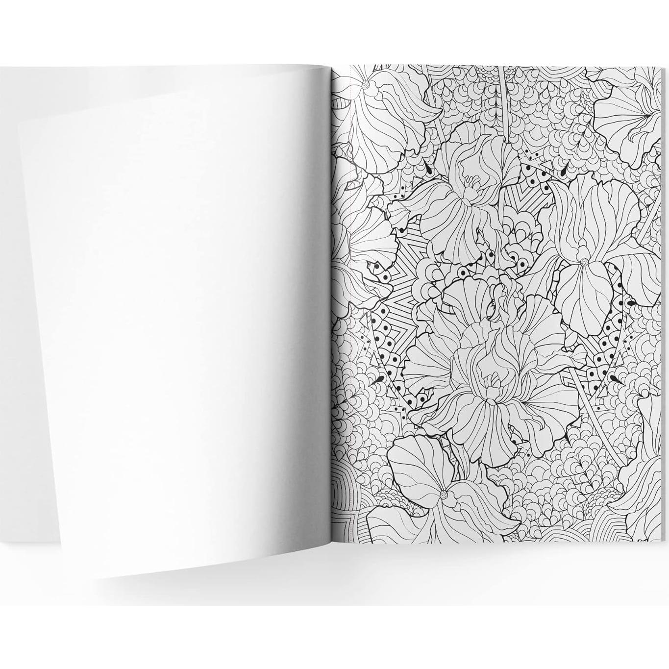 Flowers: Coloring Book For Adults
