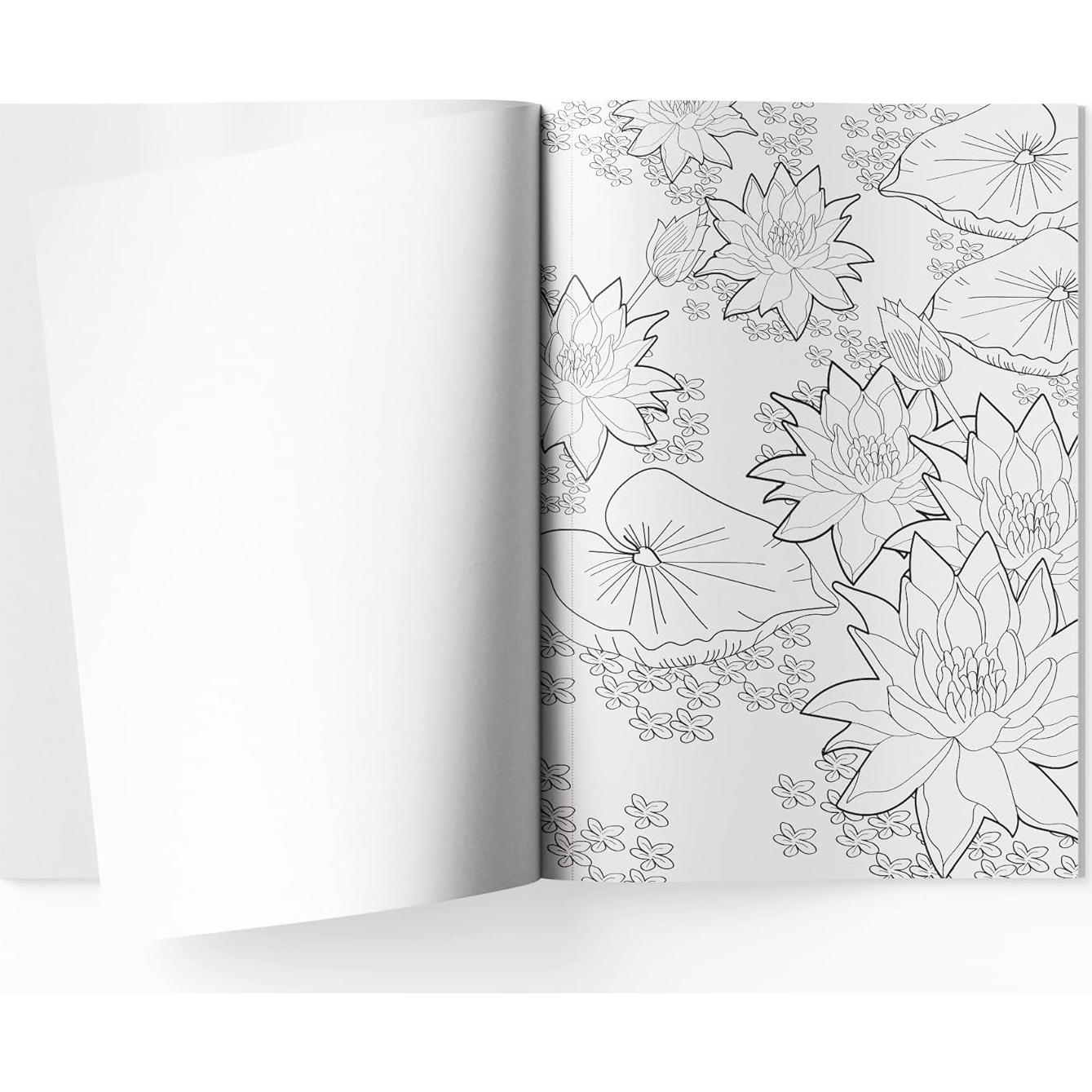 Flowers: Coloring Book For Adults