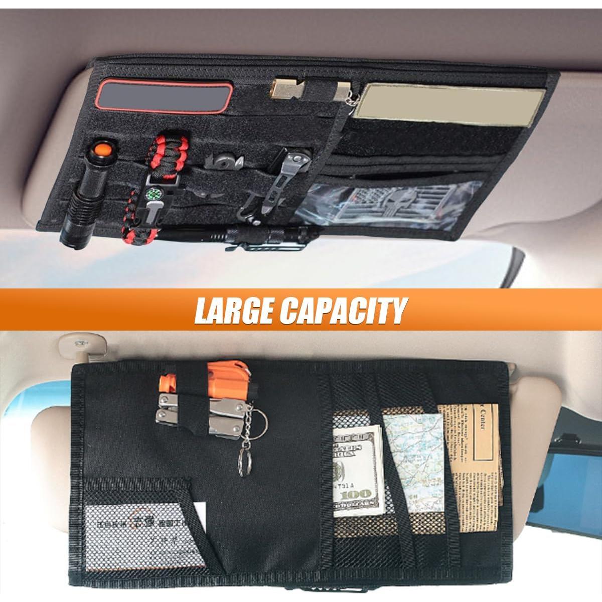 Organizador de Visera Solar Táctico ZIMISI para Automóvil Negro