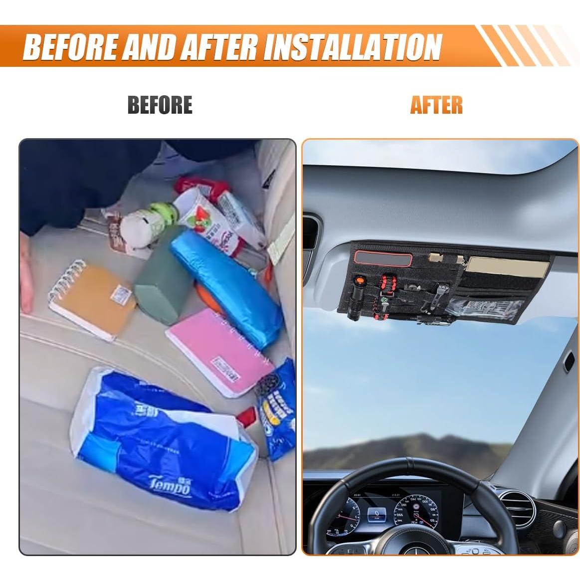 Organizador de Visera Solar Táctico ZIMISI para Automóvil Negro