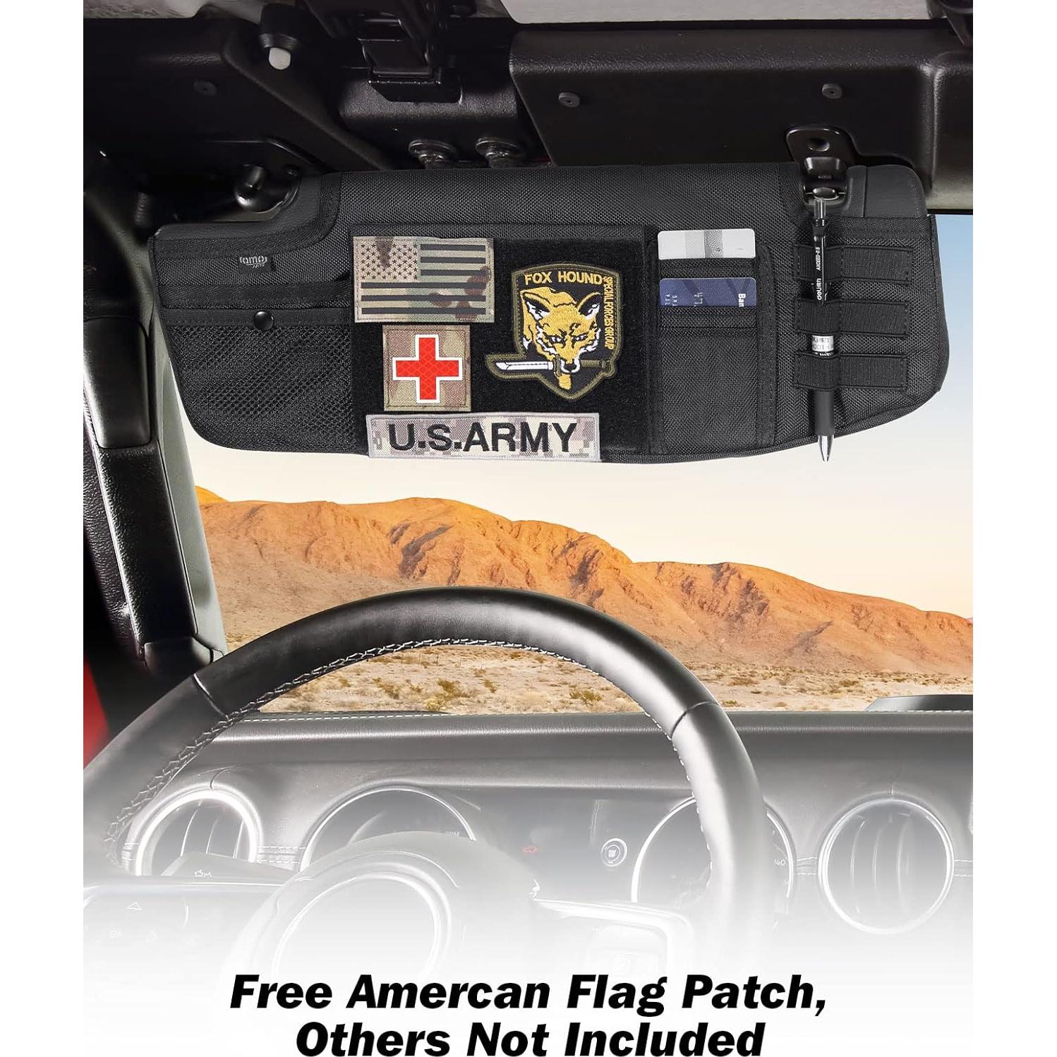 Organizador de Visera Solar QMPARTS para Wrangler JL/JT 2018-2024