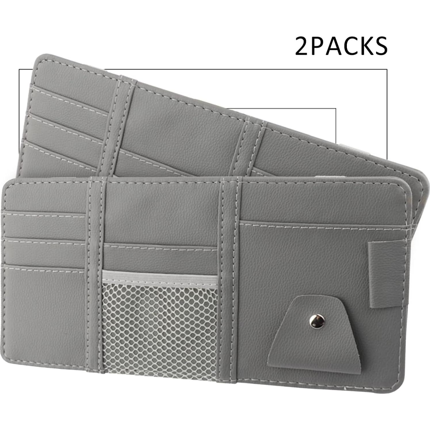 Organizador de Visera de Sol para Auto SADYFON 2 Paquetes Gris