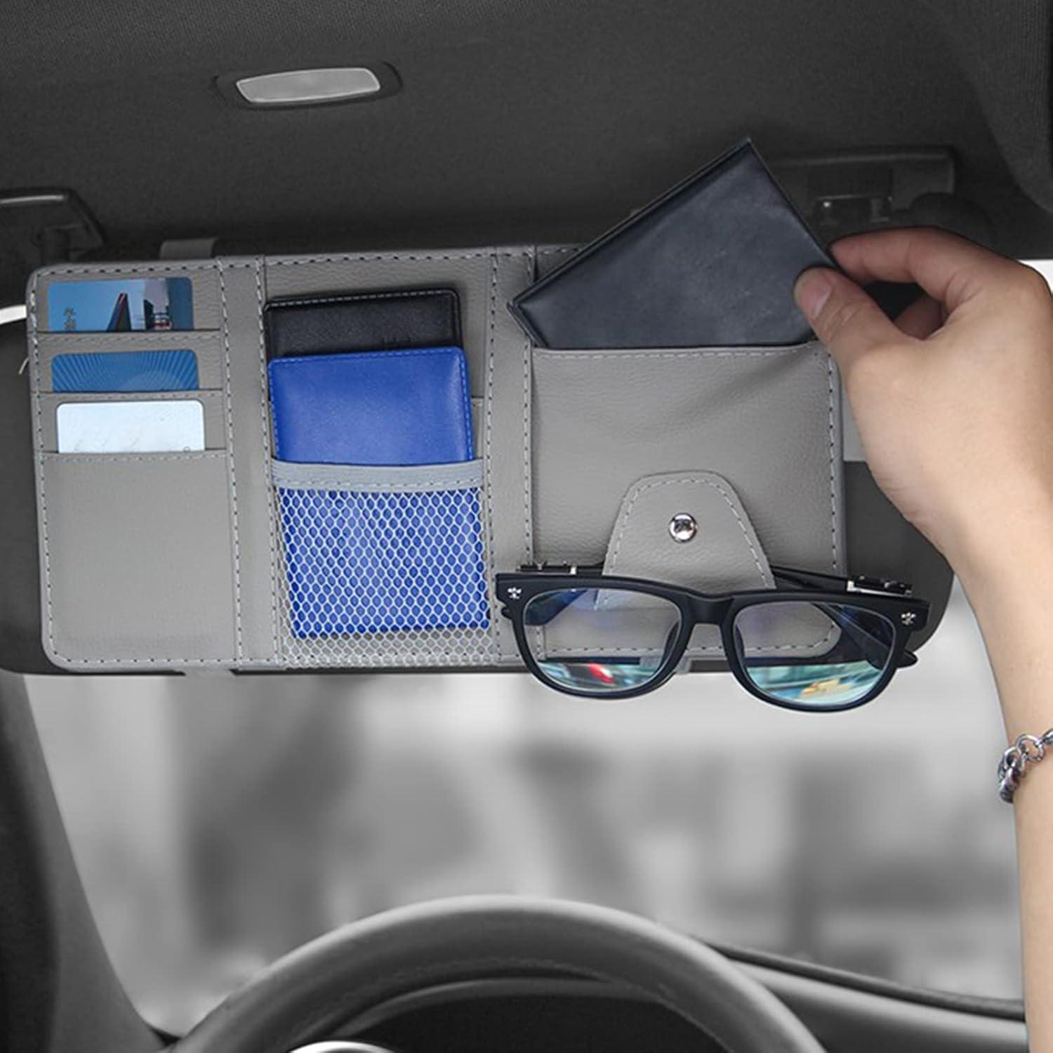Organizador de Visera de Sol para Auto SADYFON 2 Paquetes Gris