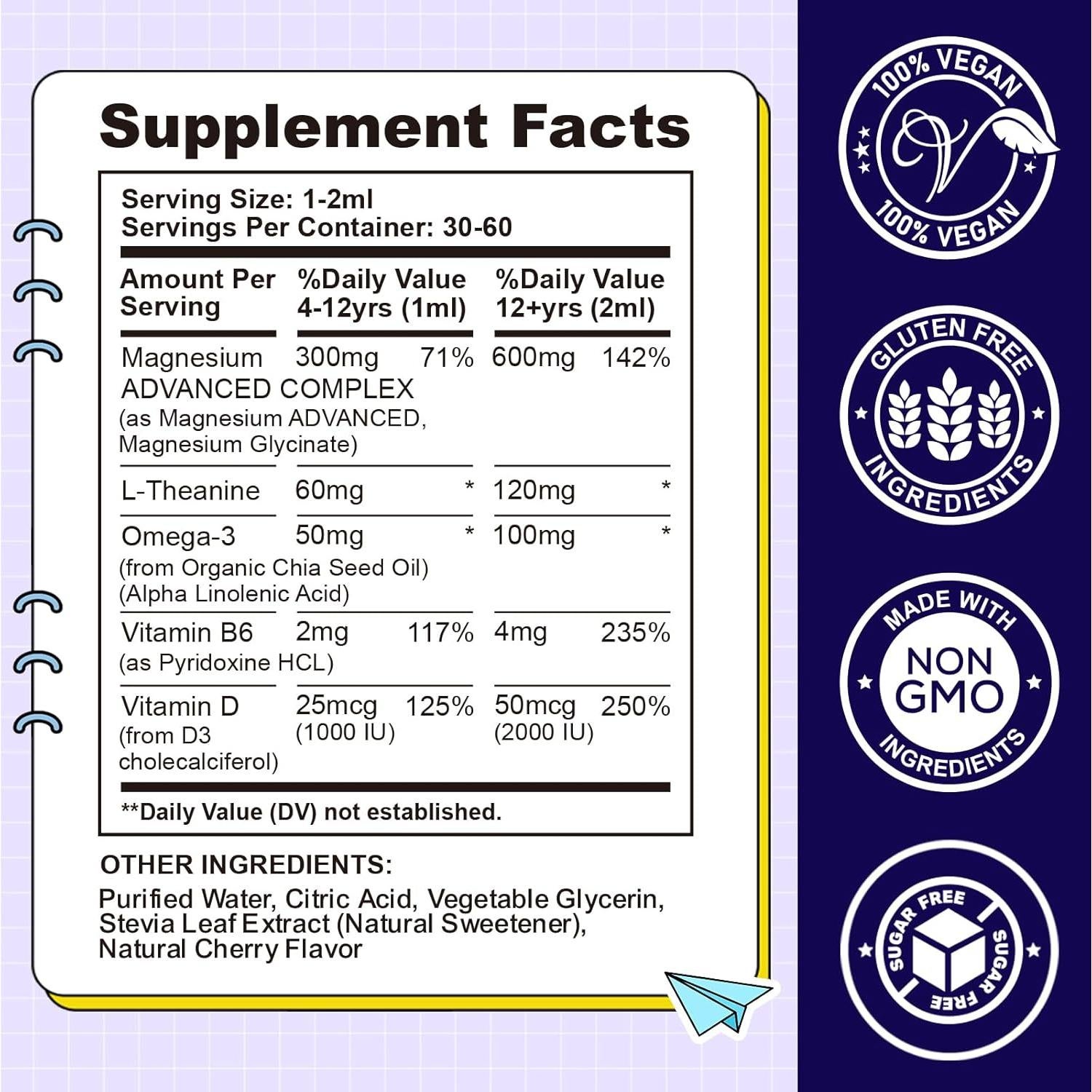 Gotas Líquidas de Magnesio Glicinato CFILIHTC 59.15 ml Cereza