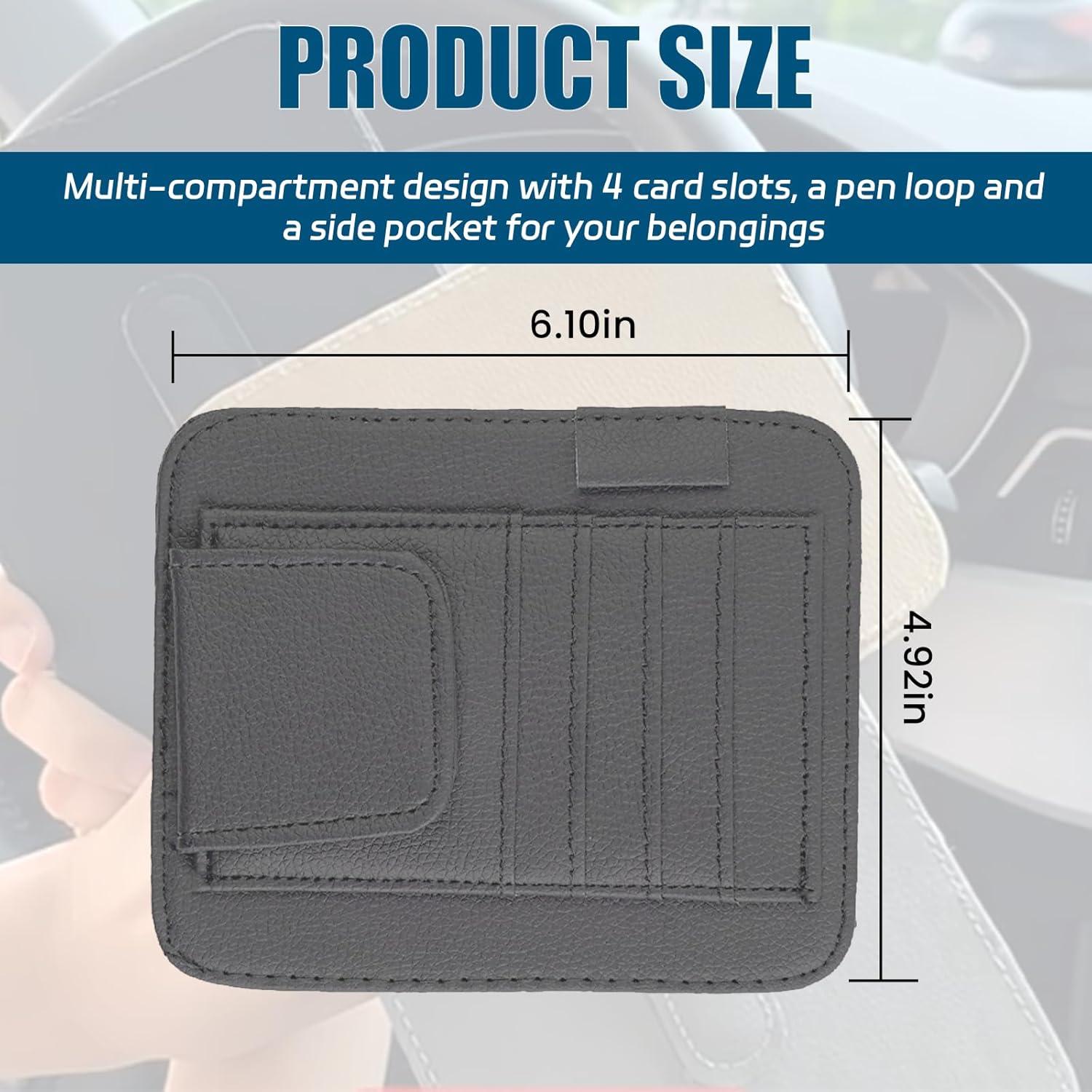 Organizador de Visera de Coche Ongfuwu - Cuero Sintético Gris