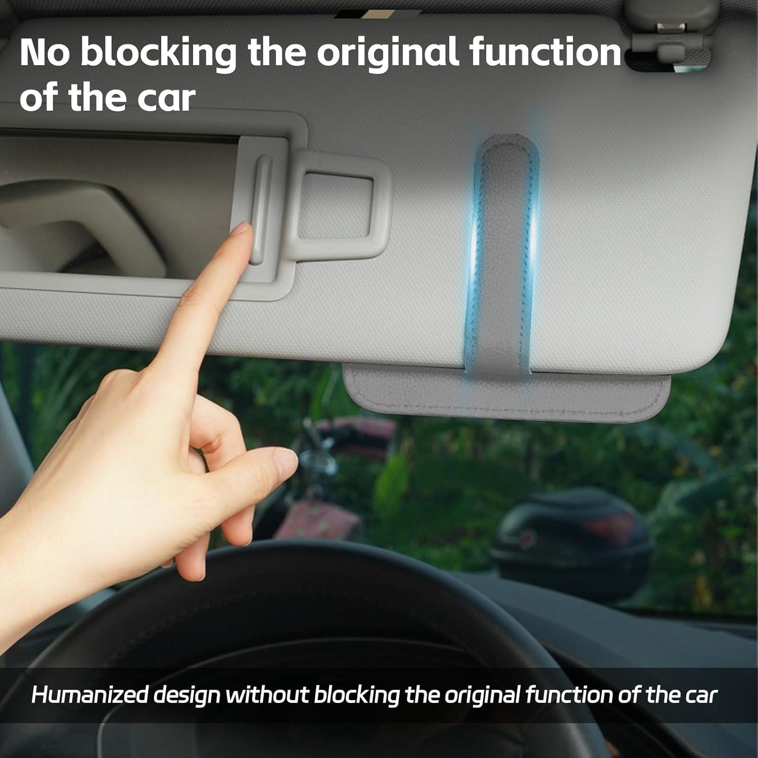 Organizador de Visera de Coche Ongfuwu - Cuero Sintético Gris