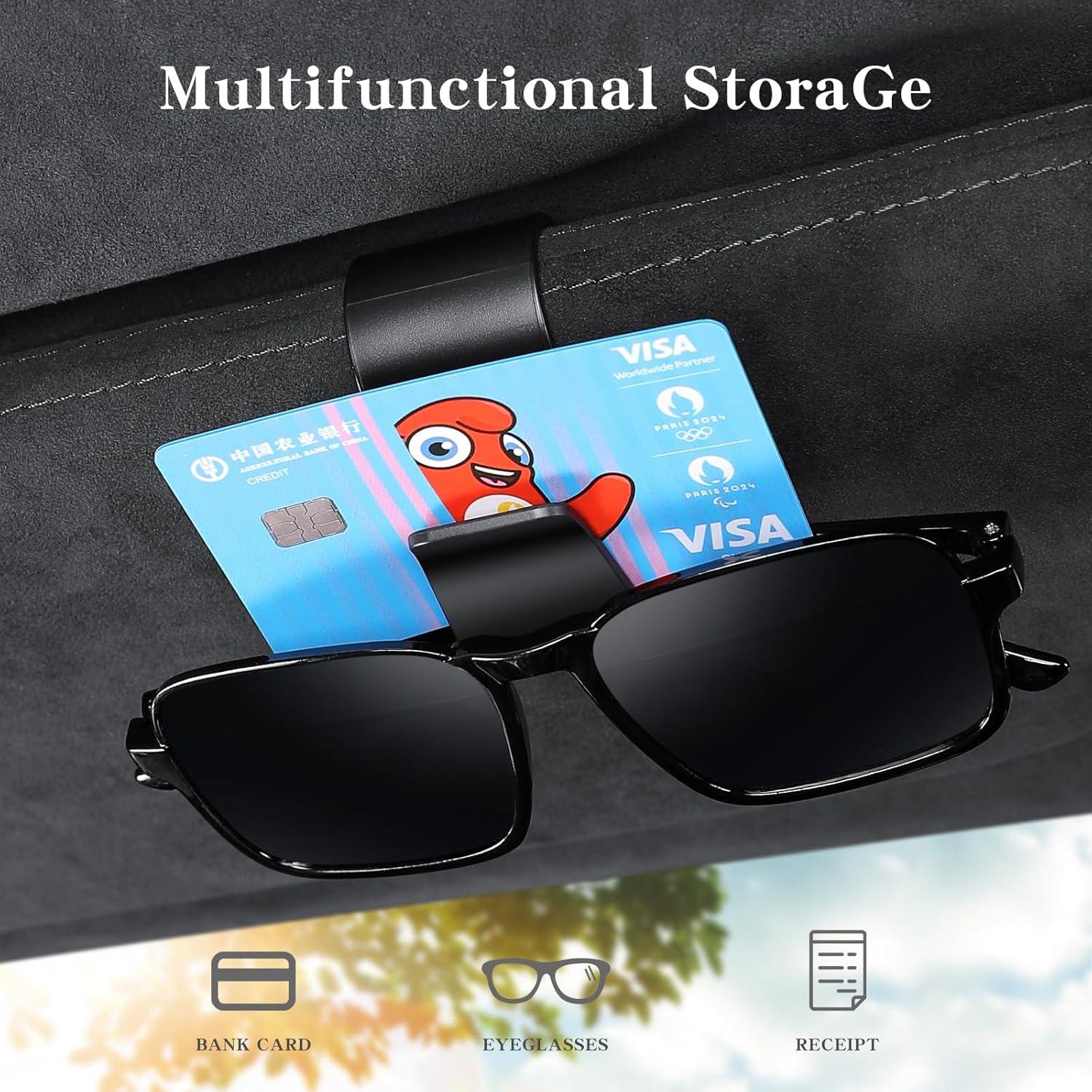 Paquete de 2 Clips Sujetagafas KAFANLIN para Visera de Coche