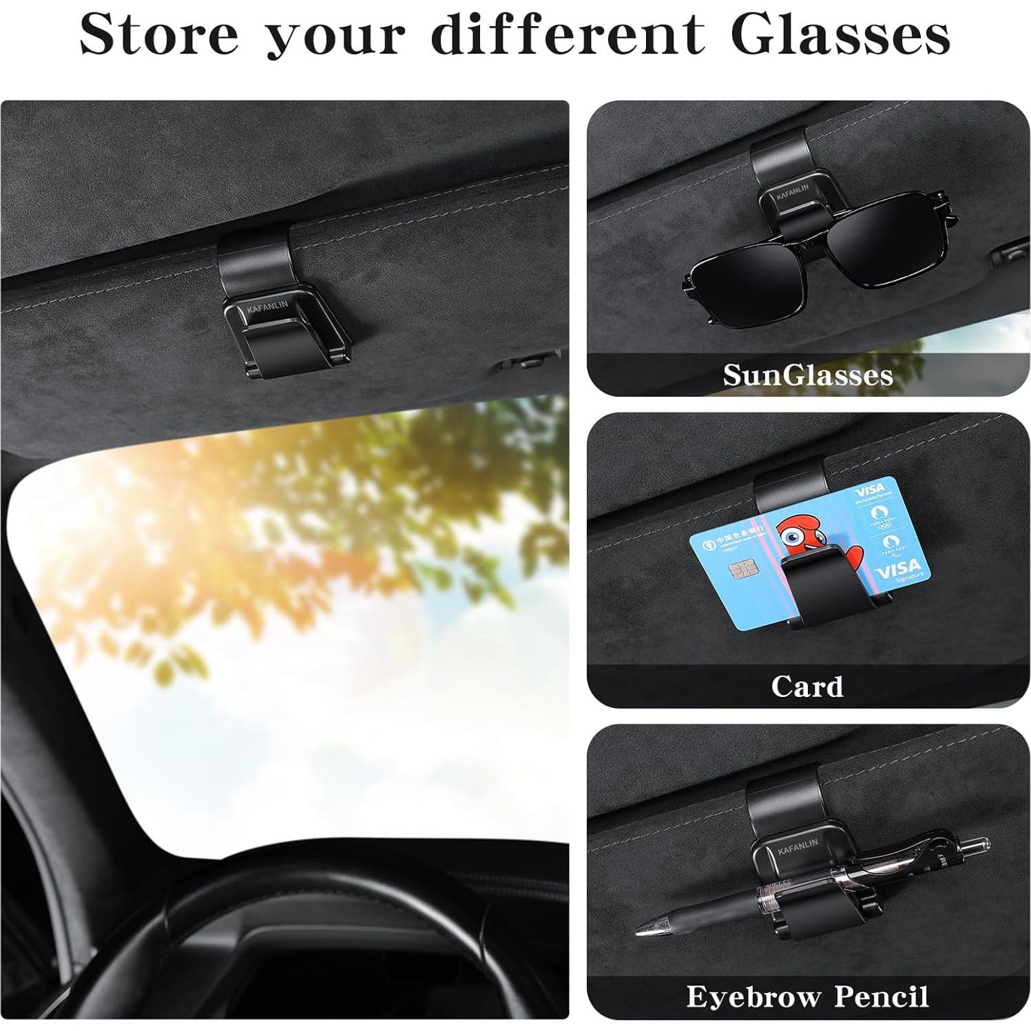 Paquete de 2 Clips Sujetagafas KAFANLIN para Visera de Coche