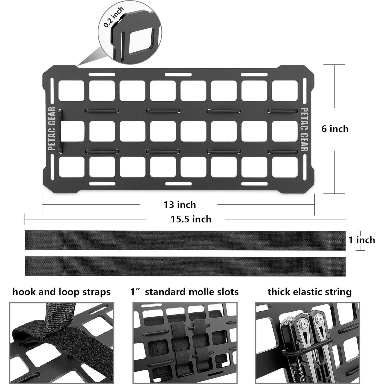 Organizador de Visera de Coche PETAC GEAR Negro EDC Molle