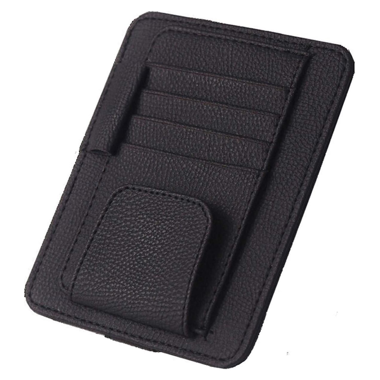 Organizador de Visera de Coche DE RAN FU Negro - Soporte para Gafas y Tarjetas