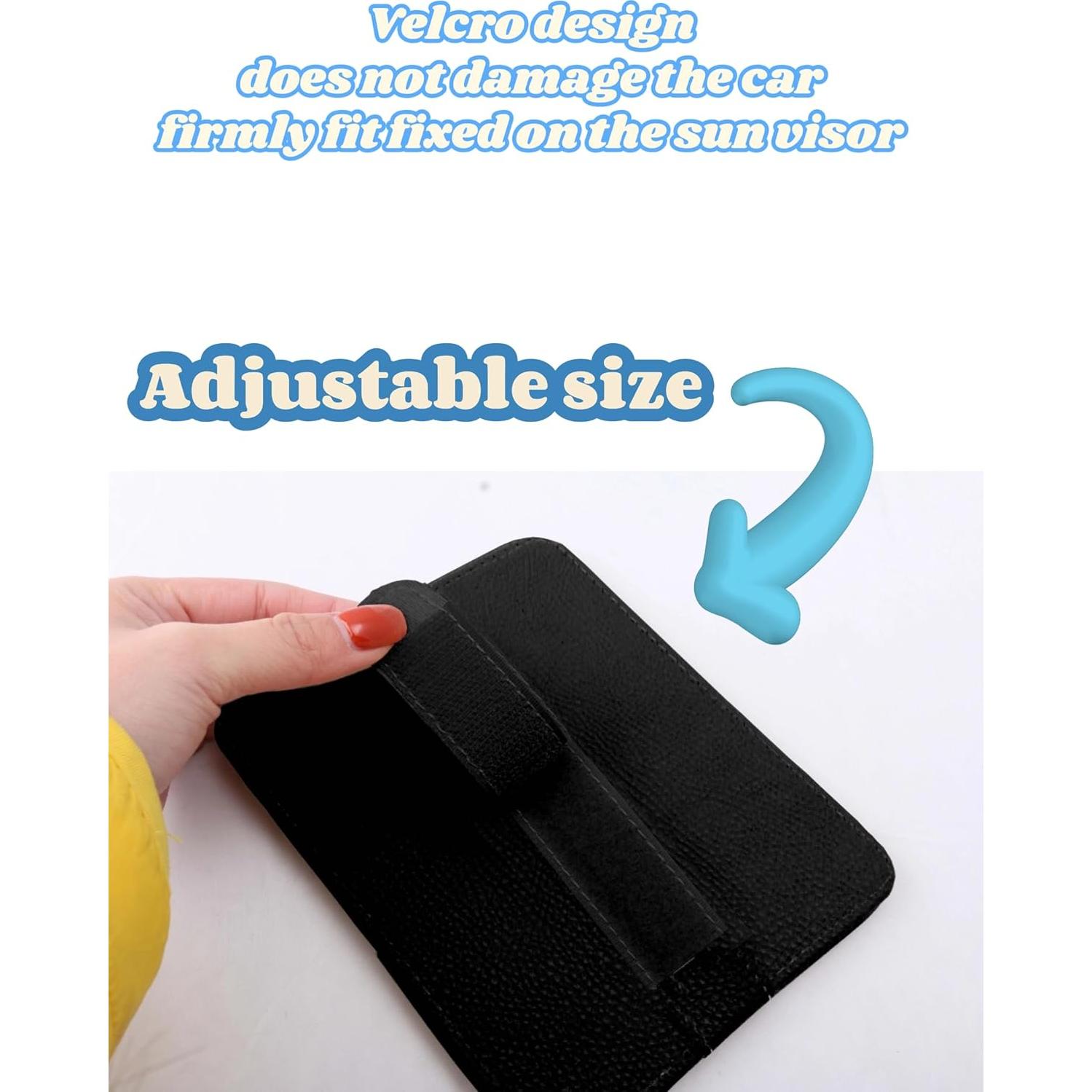 Organizador de Visera de Coche DE RAN FU Negro - Soporte para Gafas y Tarjetas