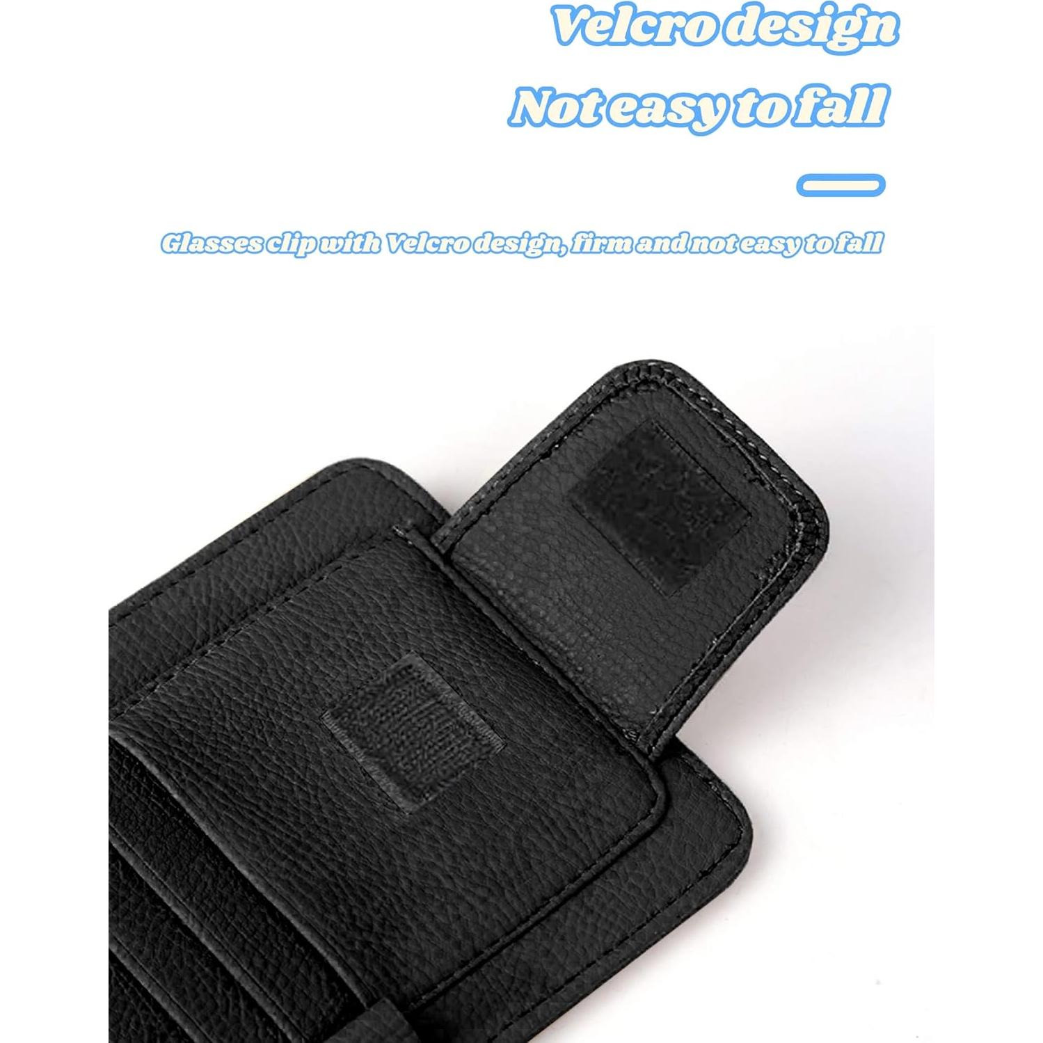 Organizador de Visera de Coche DE RAN FU Negro - Soporte para Gafas y Tarjetas