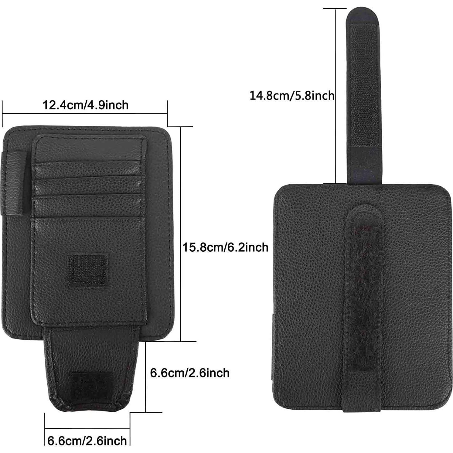 Organizador de Visera de Coche DE RAN FU Negro - Soporte para Gafas y Tarjetas