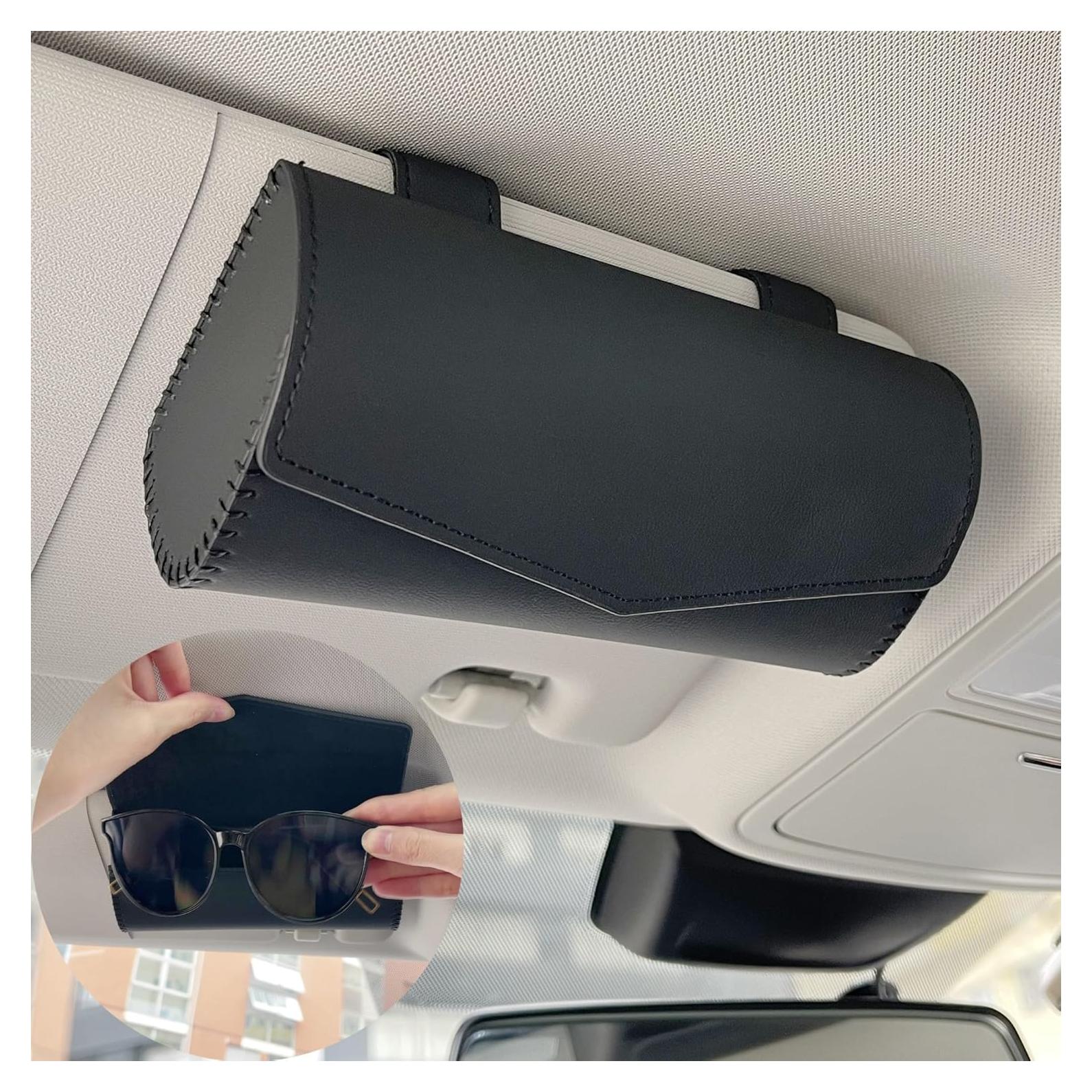 Soporte de Gafas de Sol KEKIMO para Coche Negro - Estuche Universal