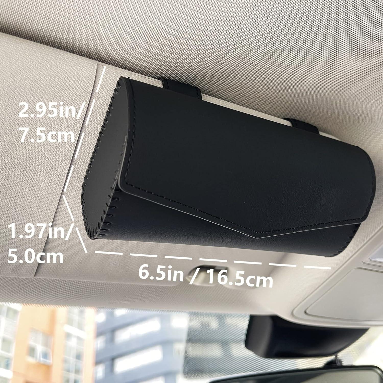 Soporte de Gafas de Sol KEKIMO para Coche Negro - Estuche Universal