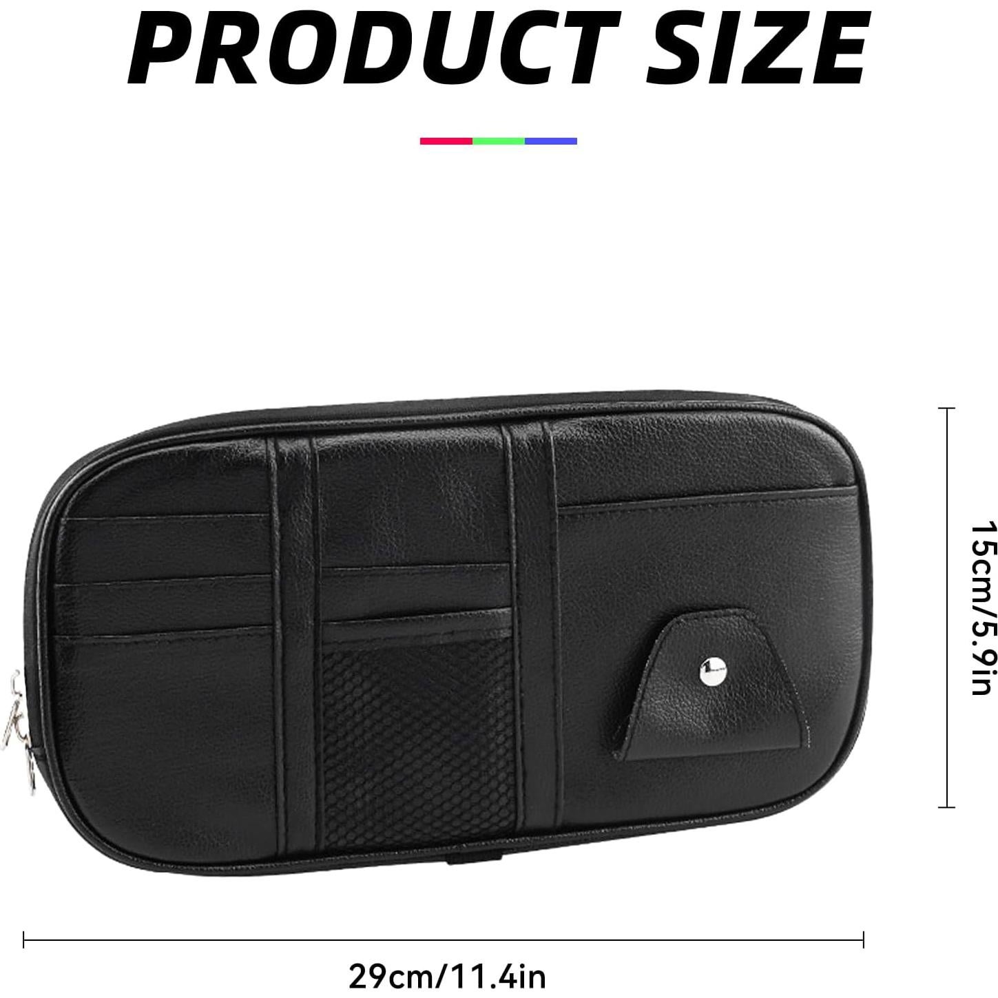 Organizador de Visera de Coche Couslcd Negro con Múltiples Bolsillos