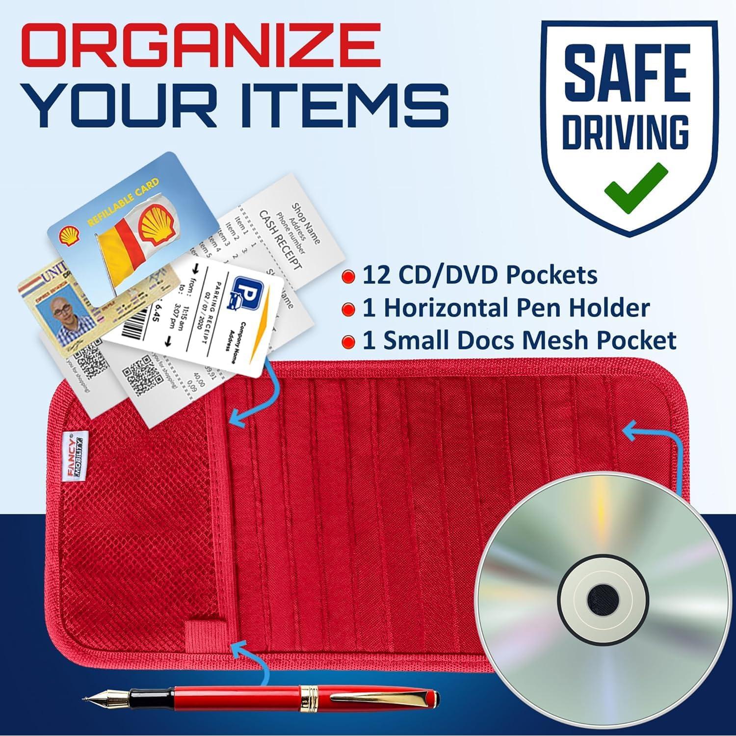 Soporte para CD de coche Fancy Mobility - Organizador 12 CDs