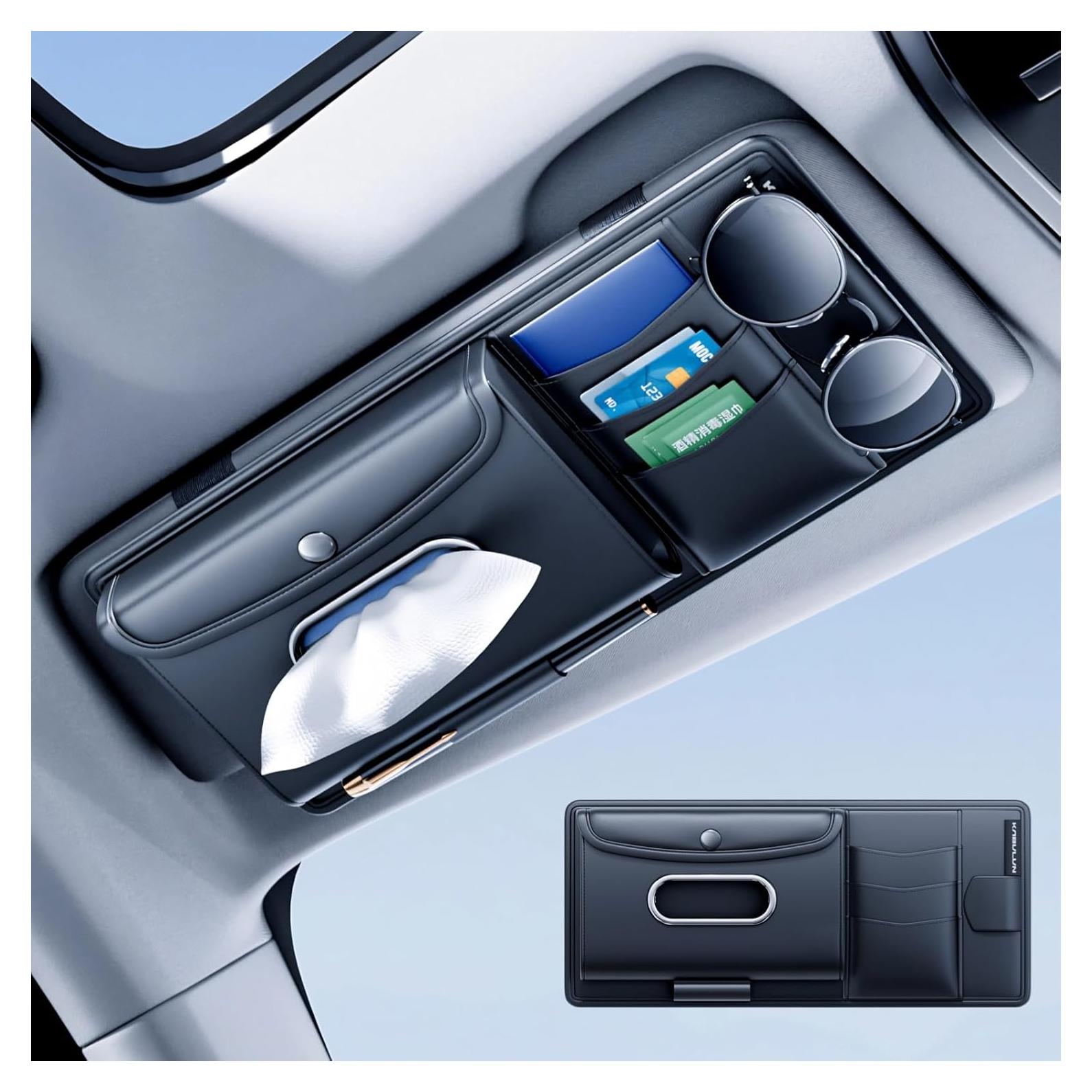 Organizador de Visera de Coche ULPOCMU Tres en Uno 33x14cm