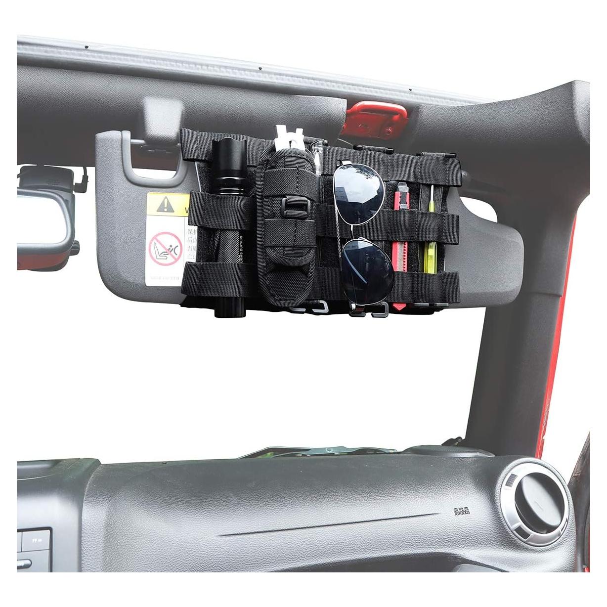 Organizador de Visera Táctica Savadicar para Jeep Wrangler 2007-2023