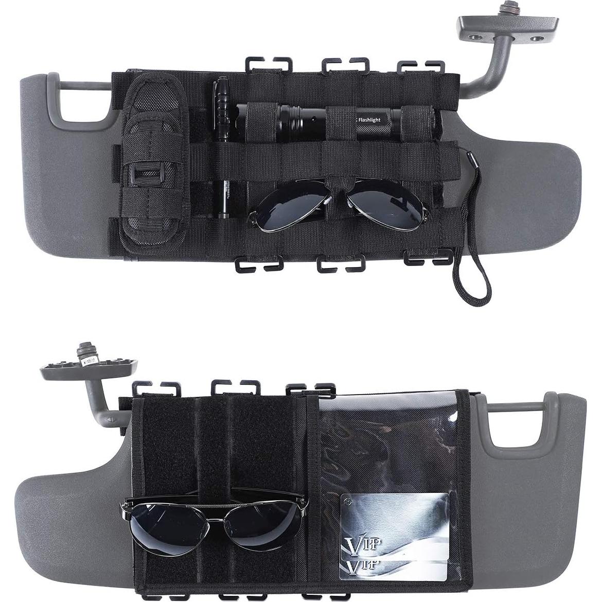 Organizador de Visera Táctica Savadicar para Jeep Wrangler 2007-2023