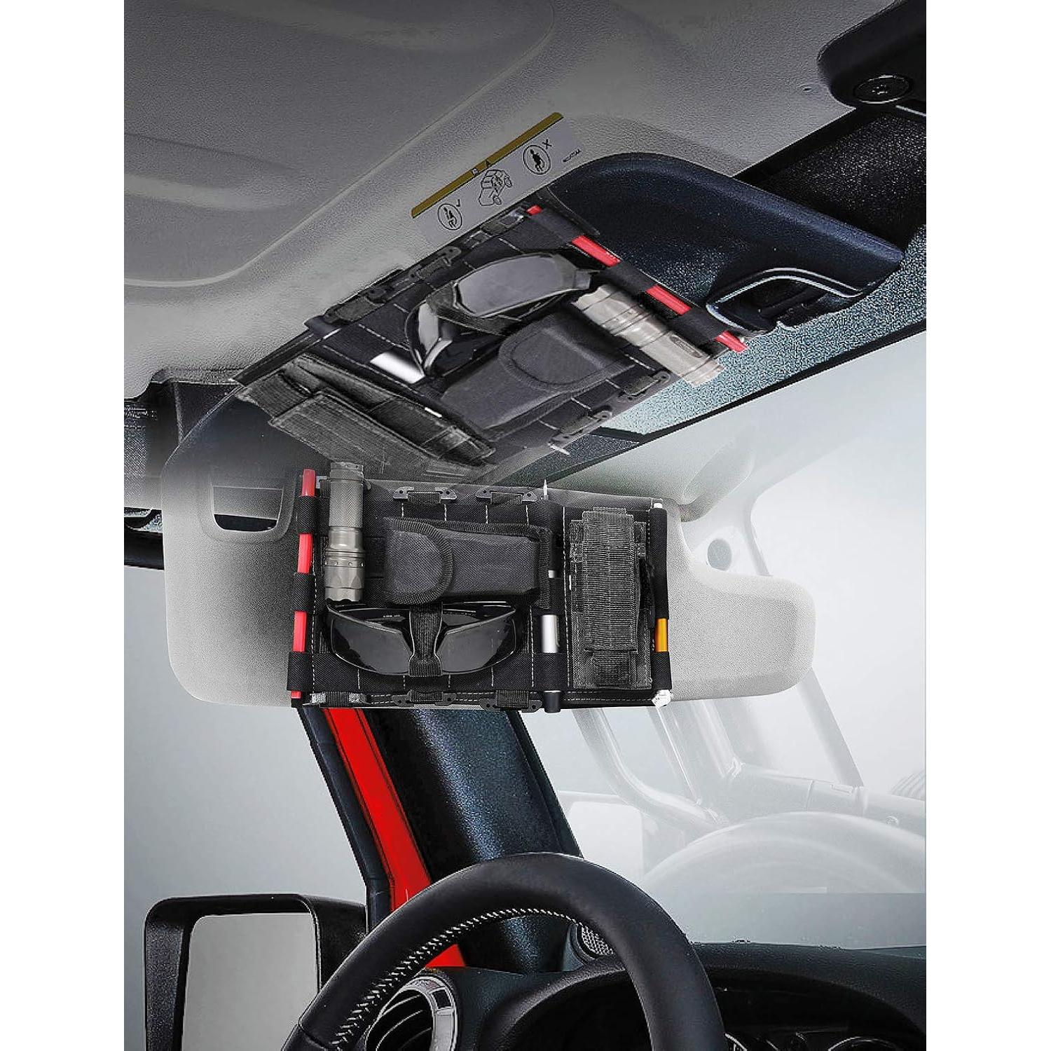 Organizador de Visera Táctica Savadicar para Jeep Wrangler 2007-2023