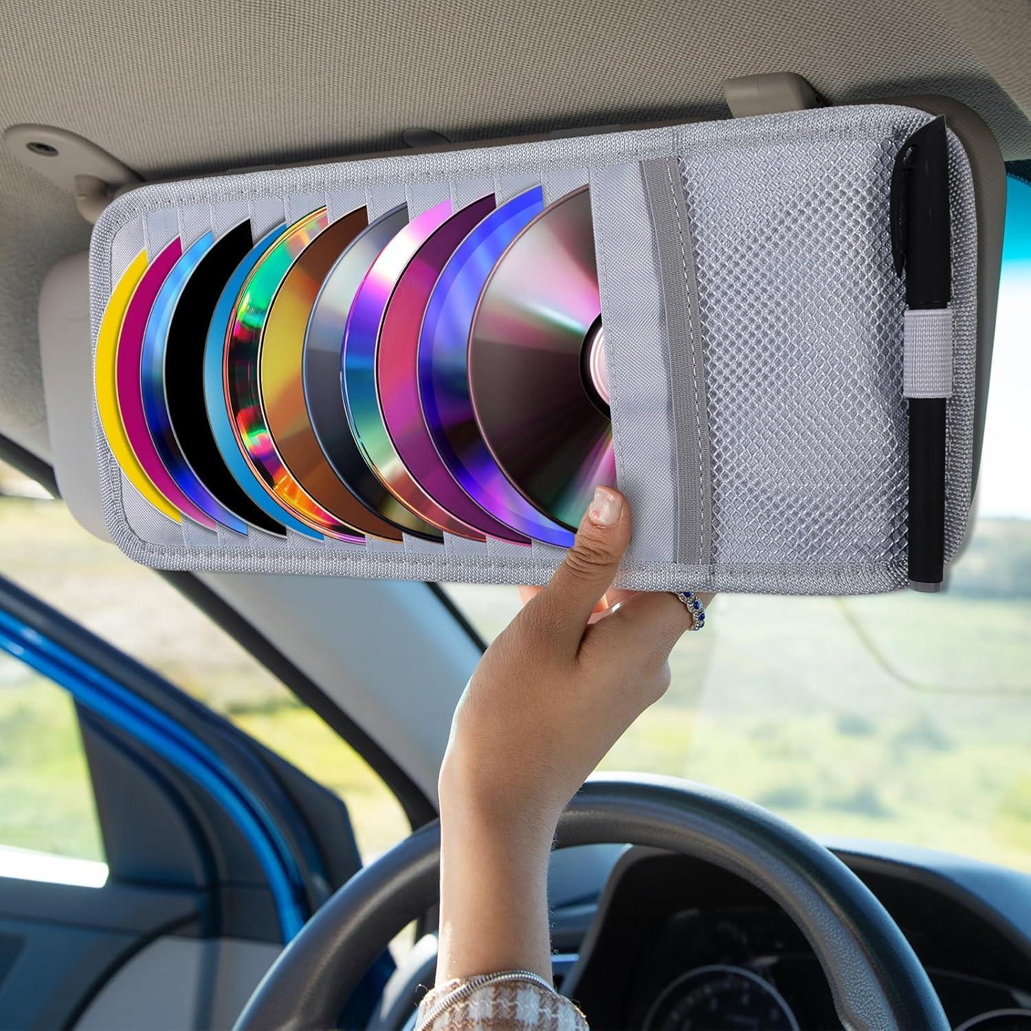 Soporte para CD de coche BOHUIZ - Organizador de visera gris