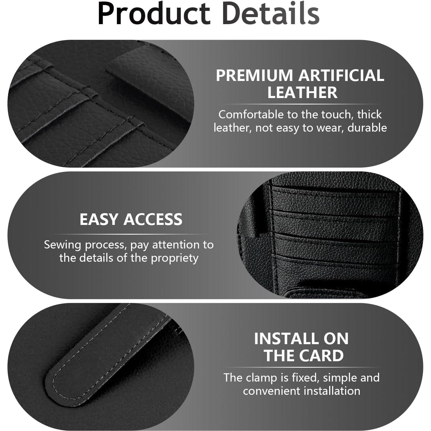 Organizador de Visera de Coche Arwrilt Negro Multifuncional