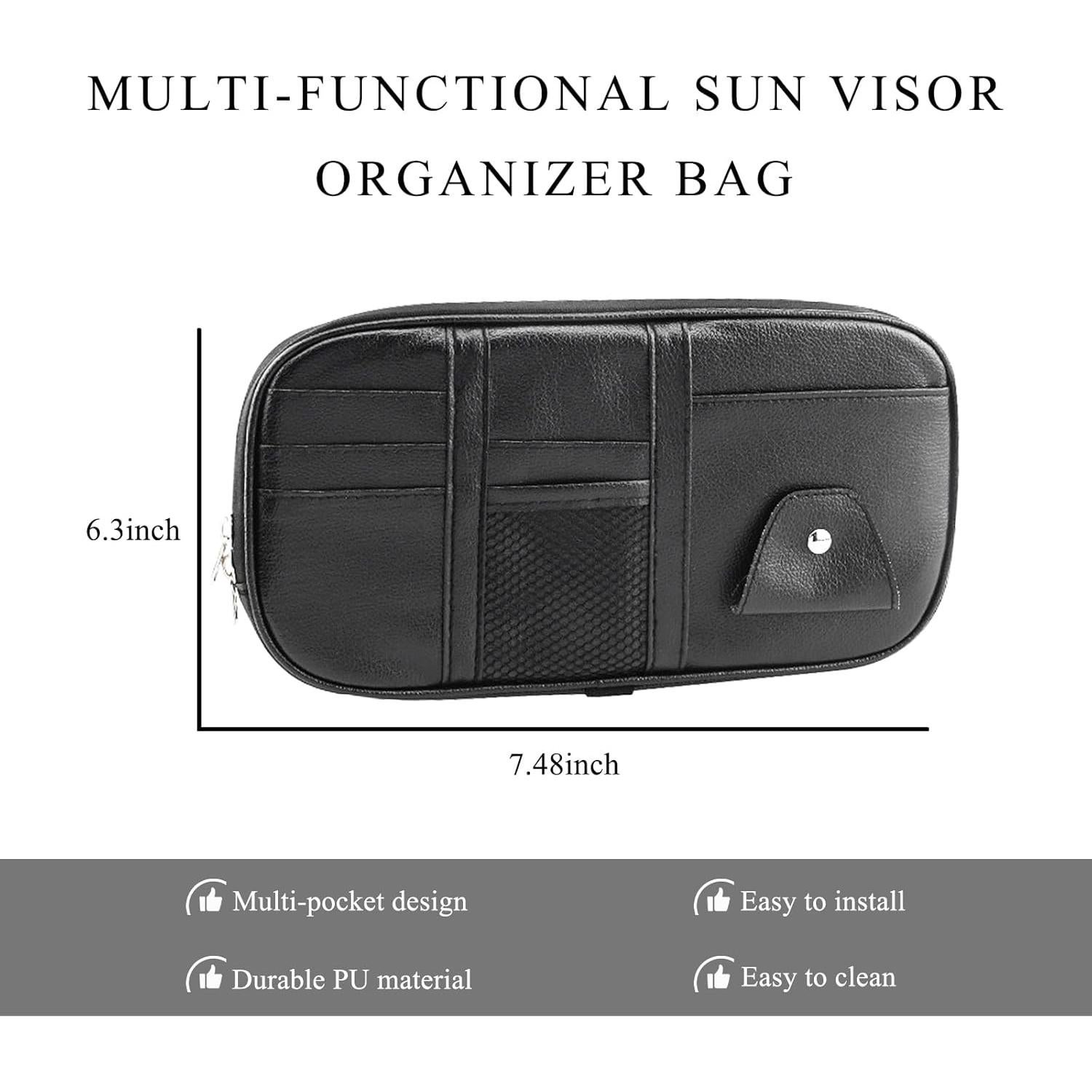 Organizador de Visera de Coche ZNDAW con Múltiples Bolsillos