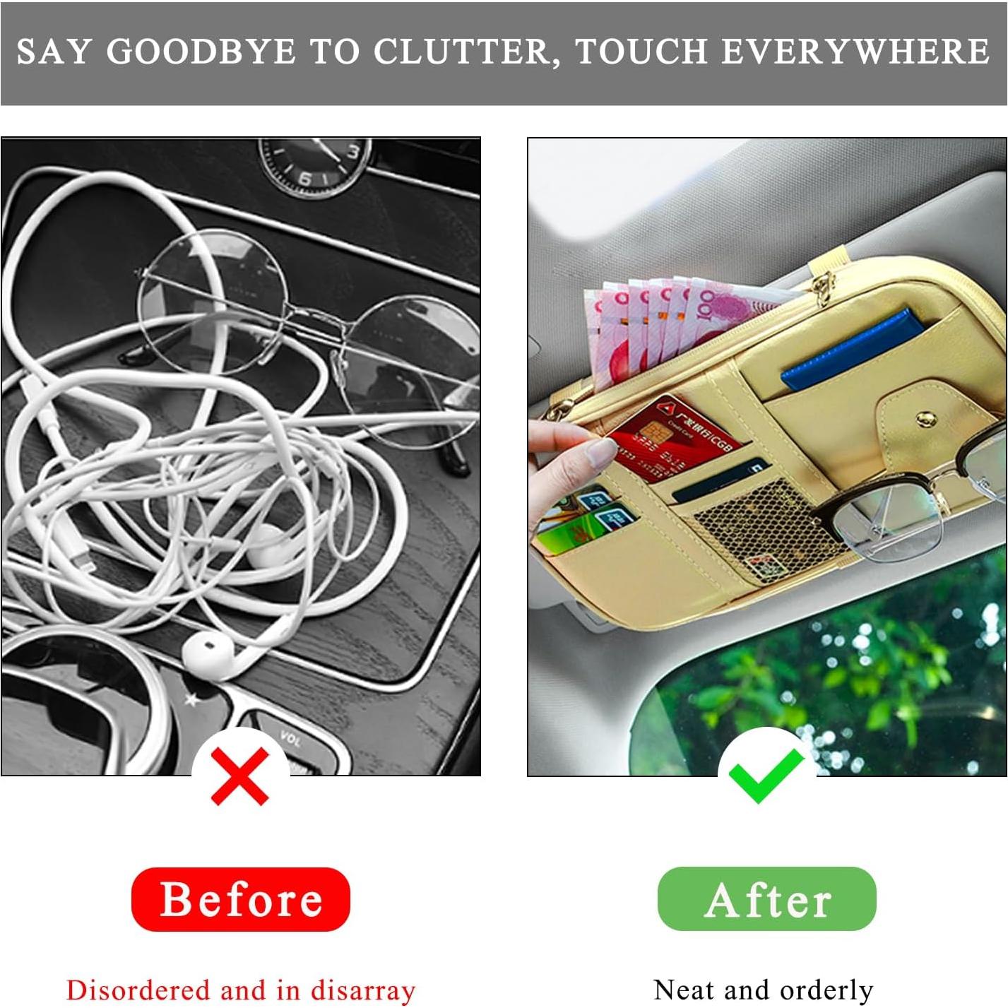 Organizador de Visera de Coche ZNDAW con Múltiples Bolsillos