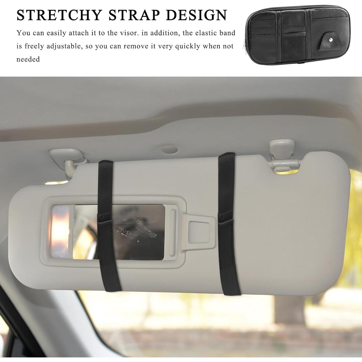 Organizador de Visera de Coche ZNDAW con Múltiples Bolsillos