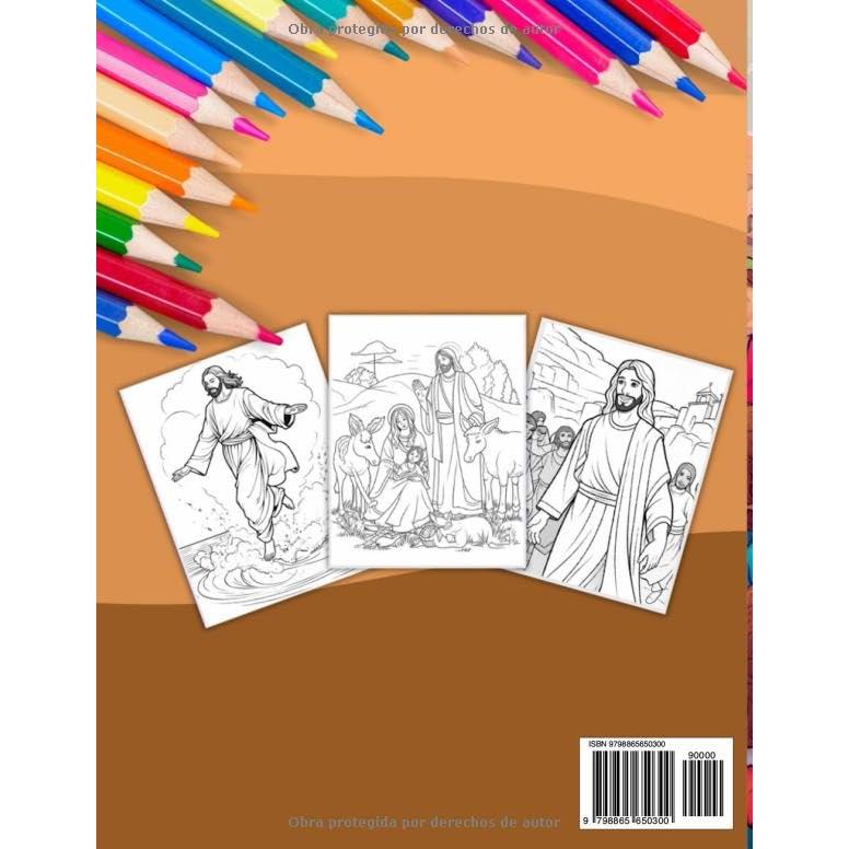 Los milagros de Jesús Libro Cristiano para colorear para niños: 60 + páginas para colorear e historias bíblicas populares con descripciones completas para niños mayores de 5 años (Spanish Edition)